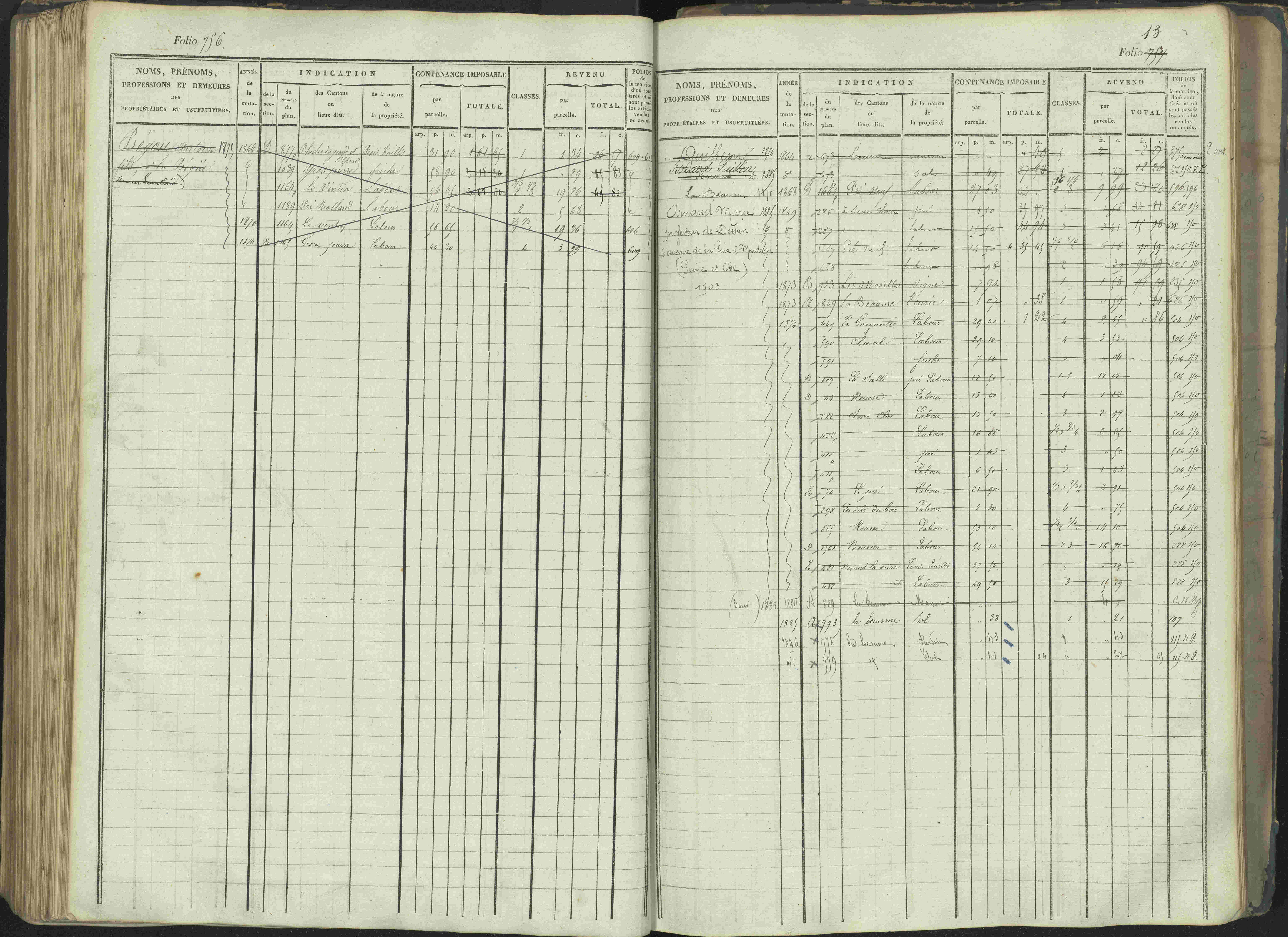 La Beaume - 3 P 253/1 - 3 P 253/1 - Matrice, folios 481-960.