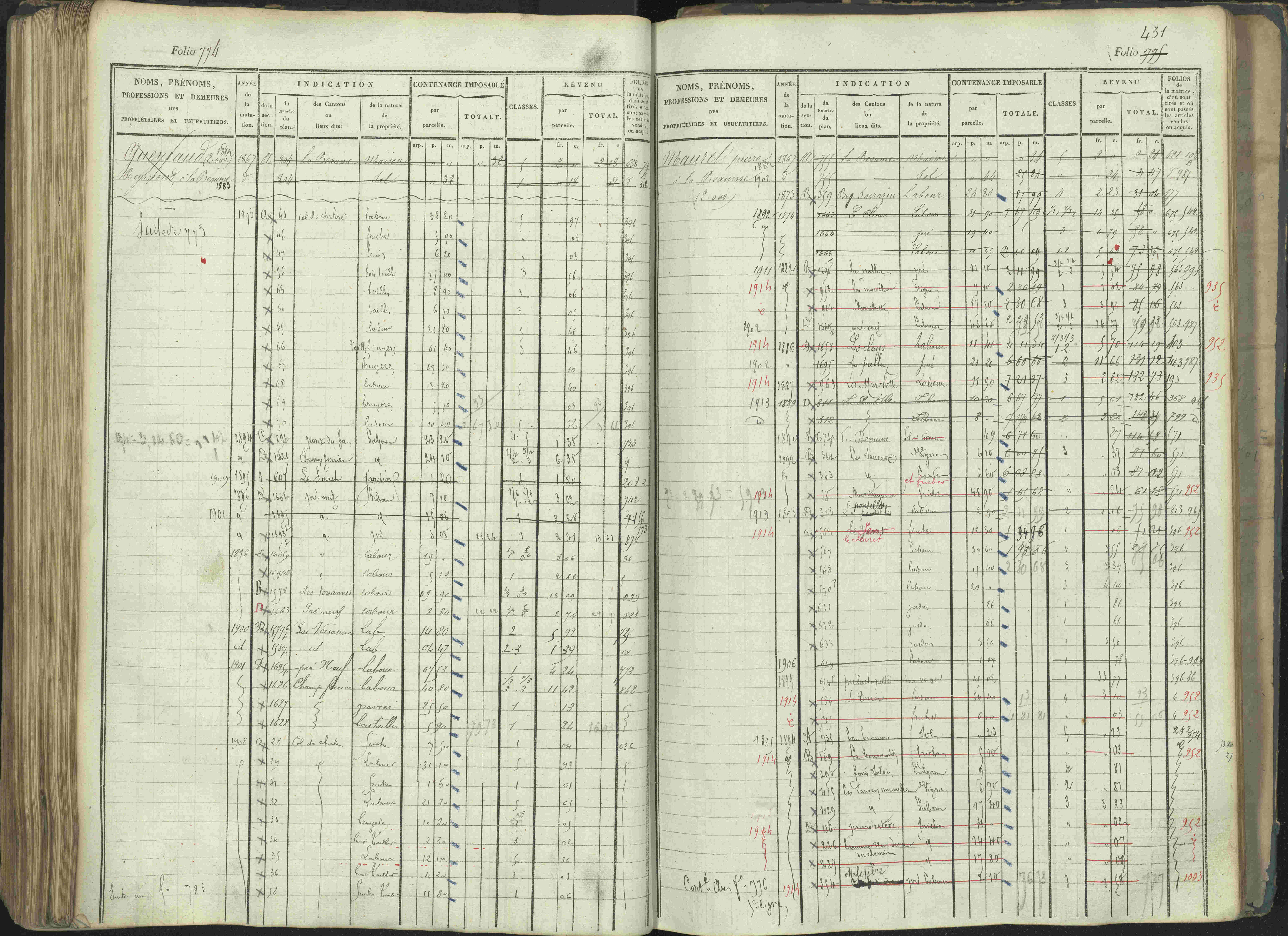 La Beaume - 3 P 253/1 - 3 P 253/1 - Matrice, folios 481-960.