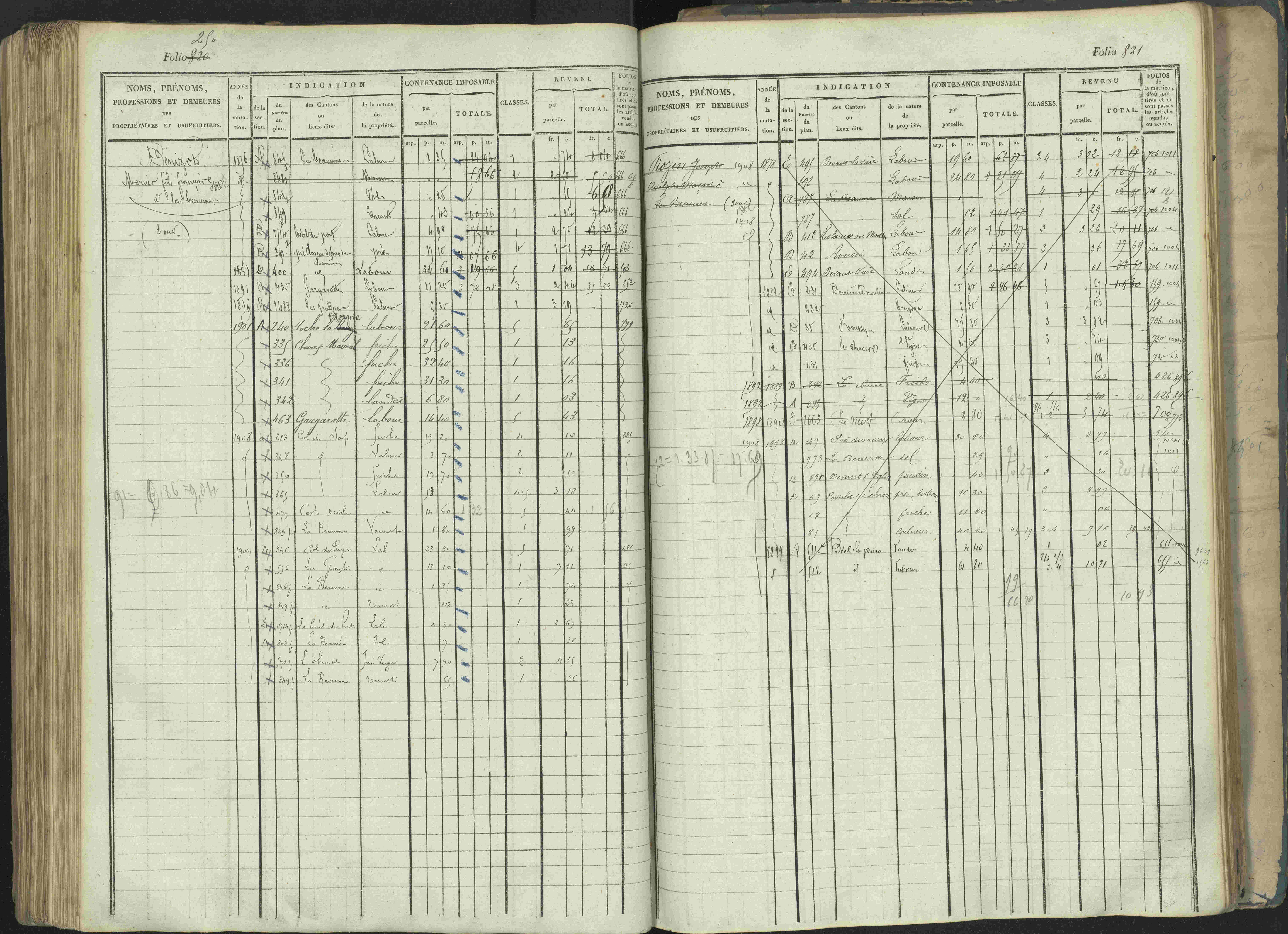 La Beaume - 3 P 253/1 - 3 P 253/1 - Matrice, folios 481-960.