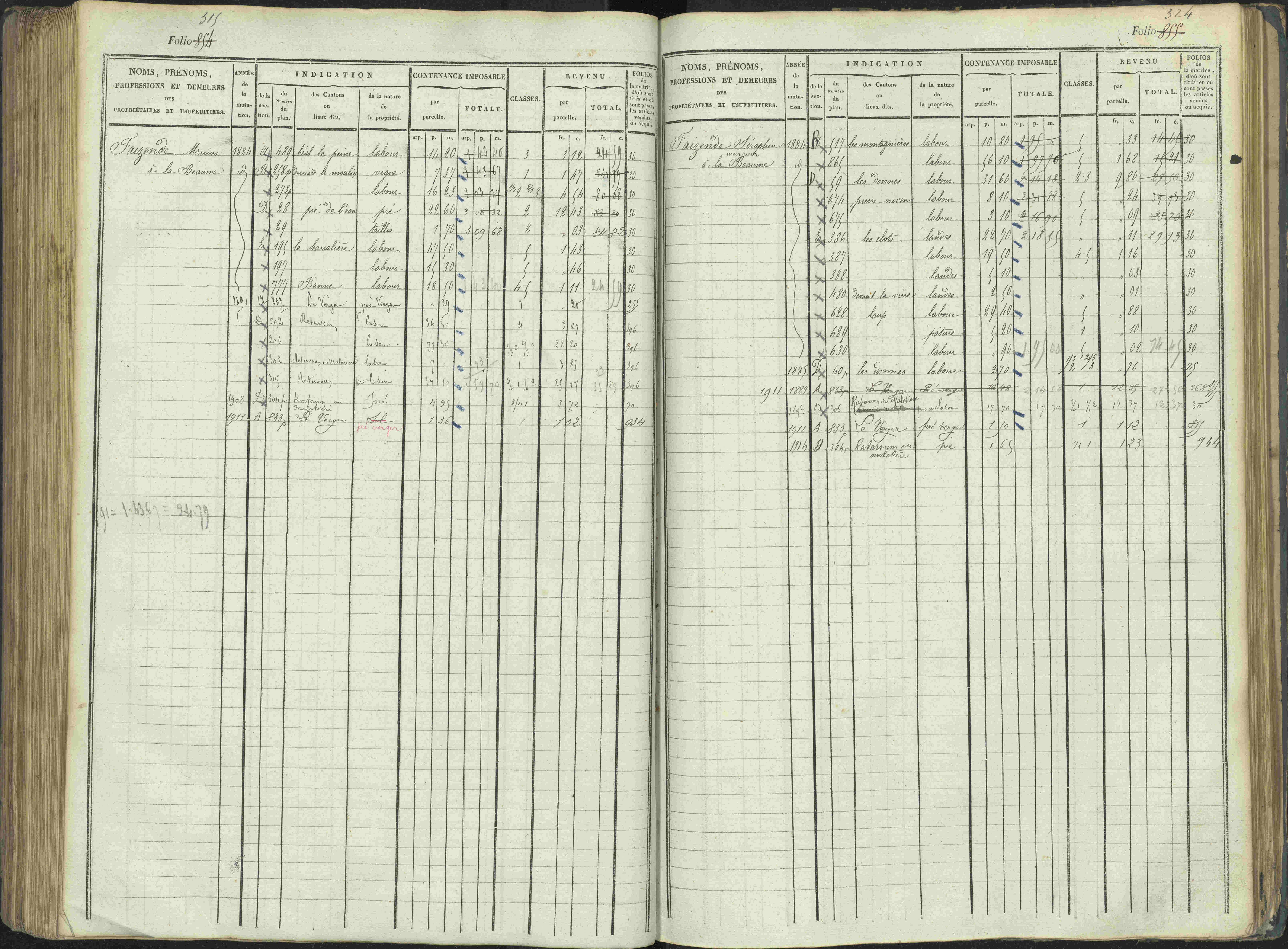 La Beaume - 3 P 253/1 - 3 P 253/1 - Matrice, folios 481-960.