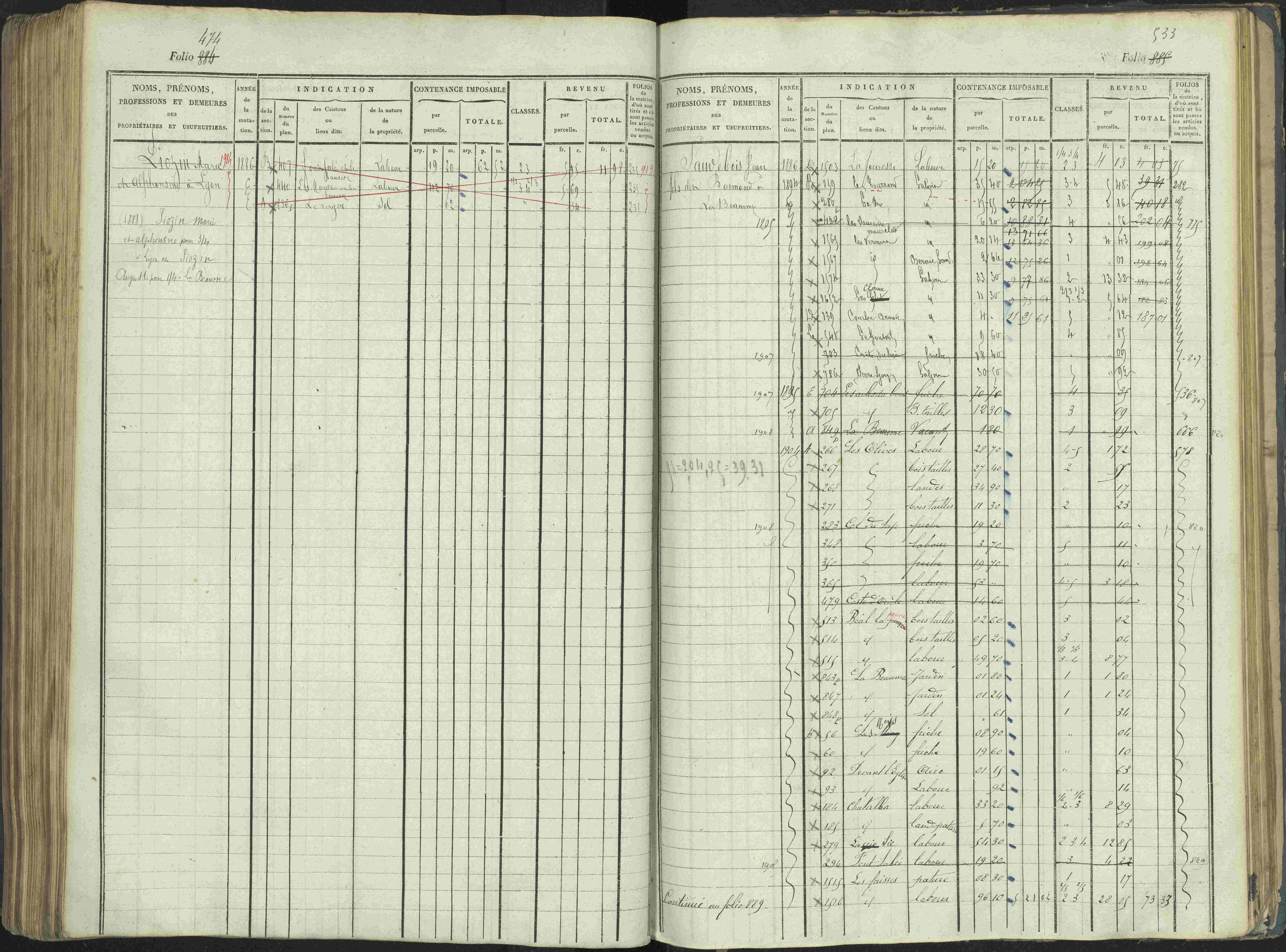 La Beaume - 3 P 253/1 - 3 P 253/1 - Matrice, folios 481-960.