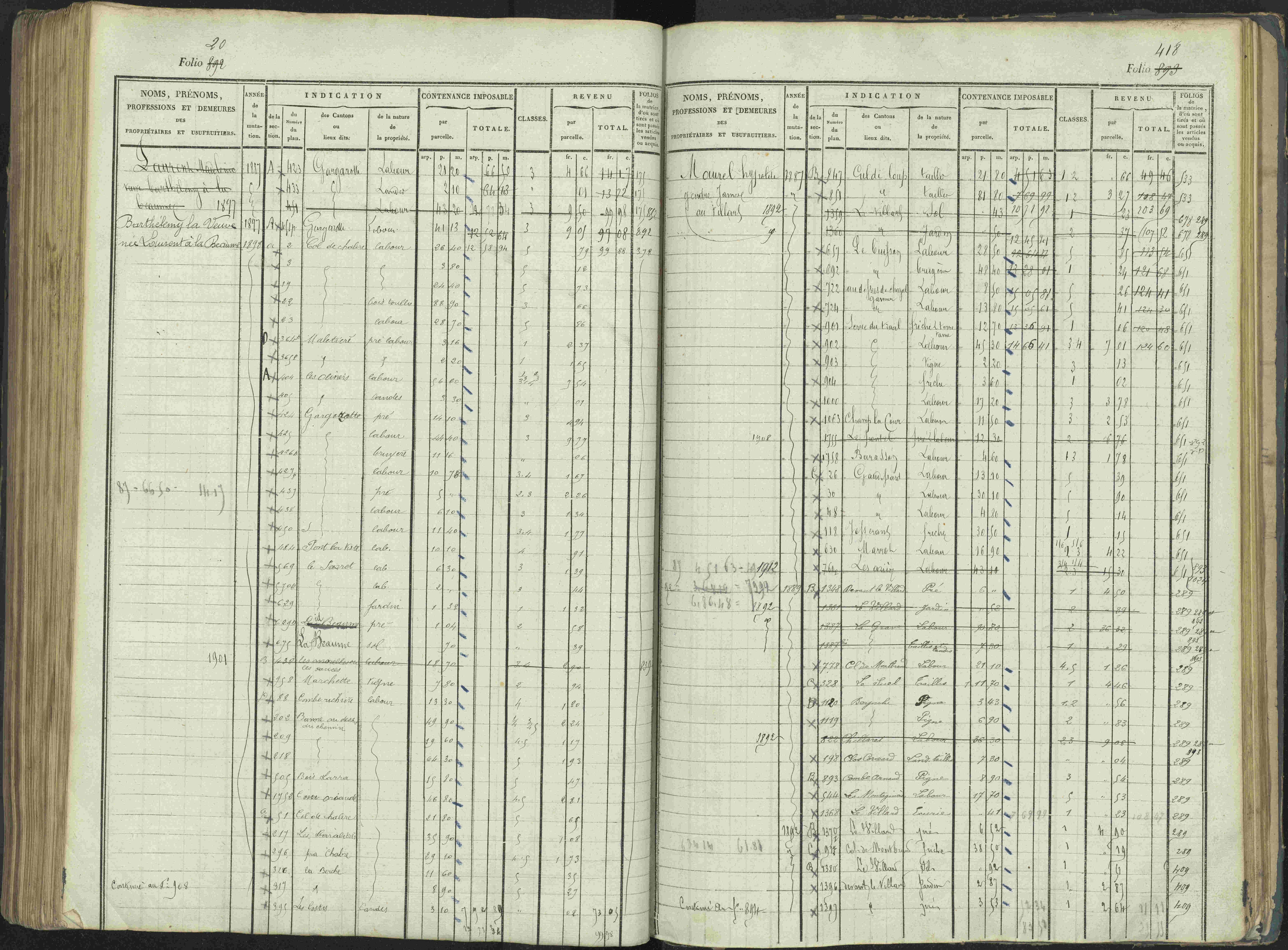 La Beaume - 3 P 253/1 - 3 P 253/1 - Matrice, folios 481-960.