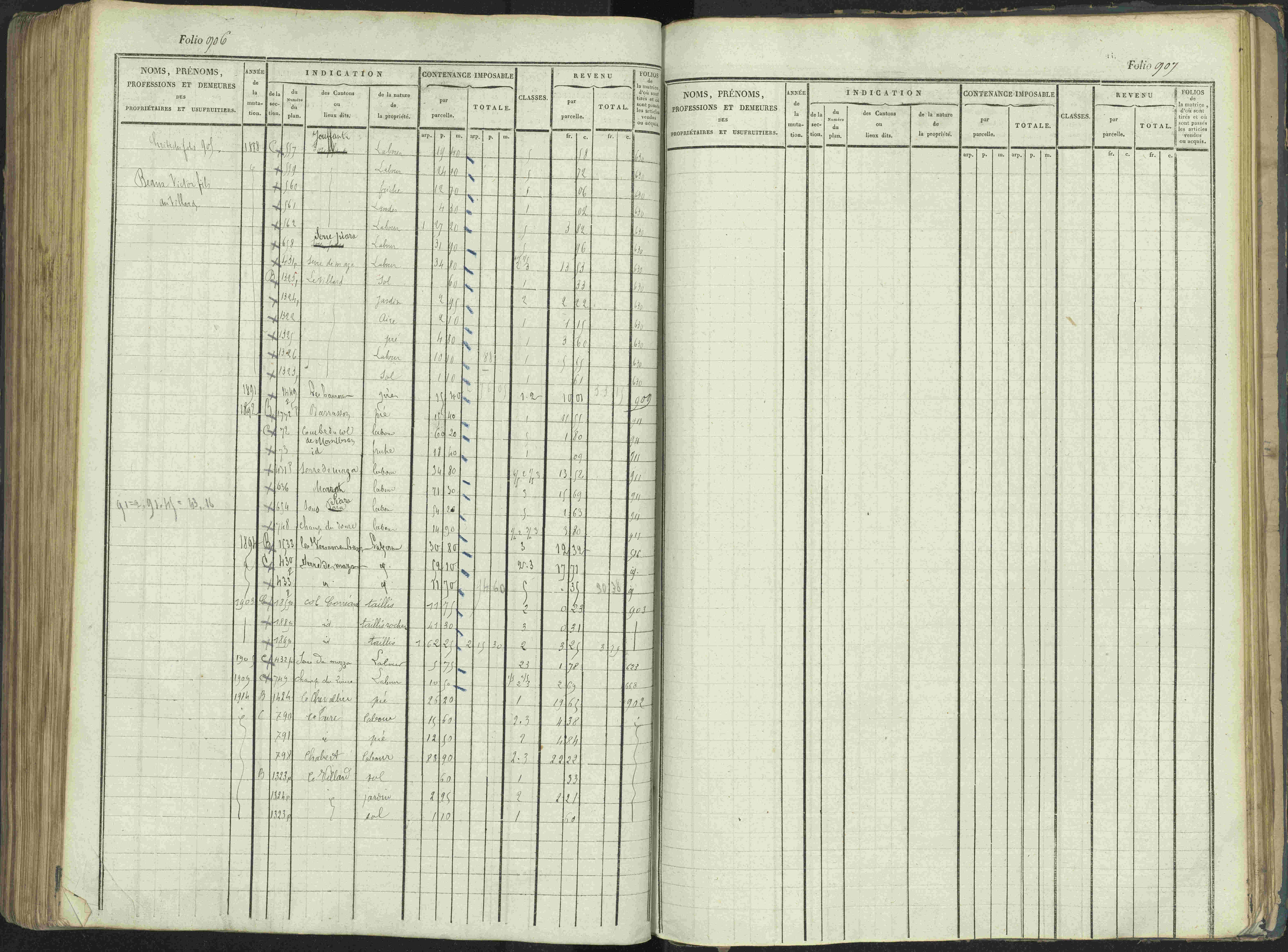 La Beaume - 3 P 253/1 - 3 P 253/1 - Matrice, folios 481-960.