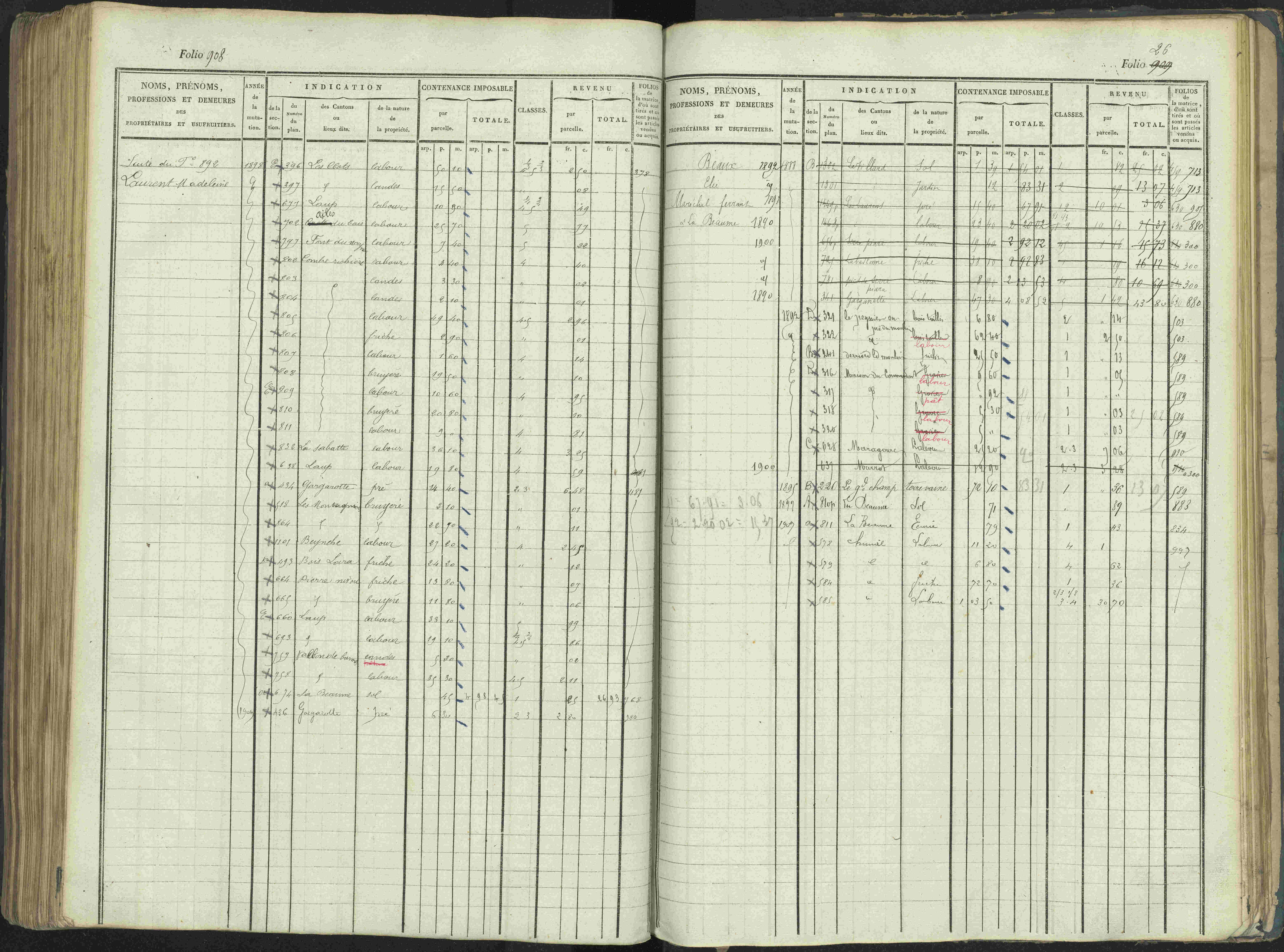 La Beaume - 3 P 253/1 - 3 P 253/1 - Matrice, folios 481-960.