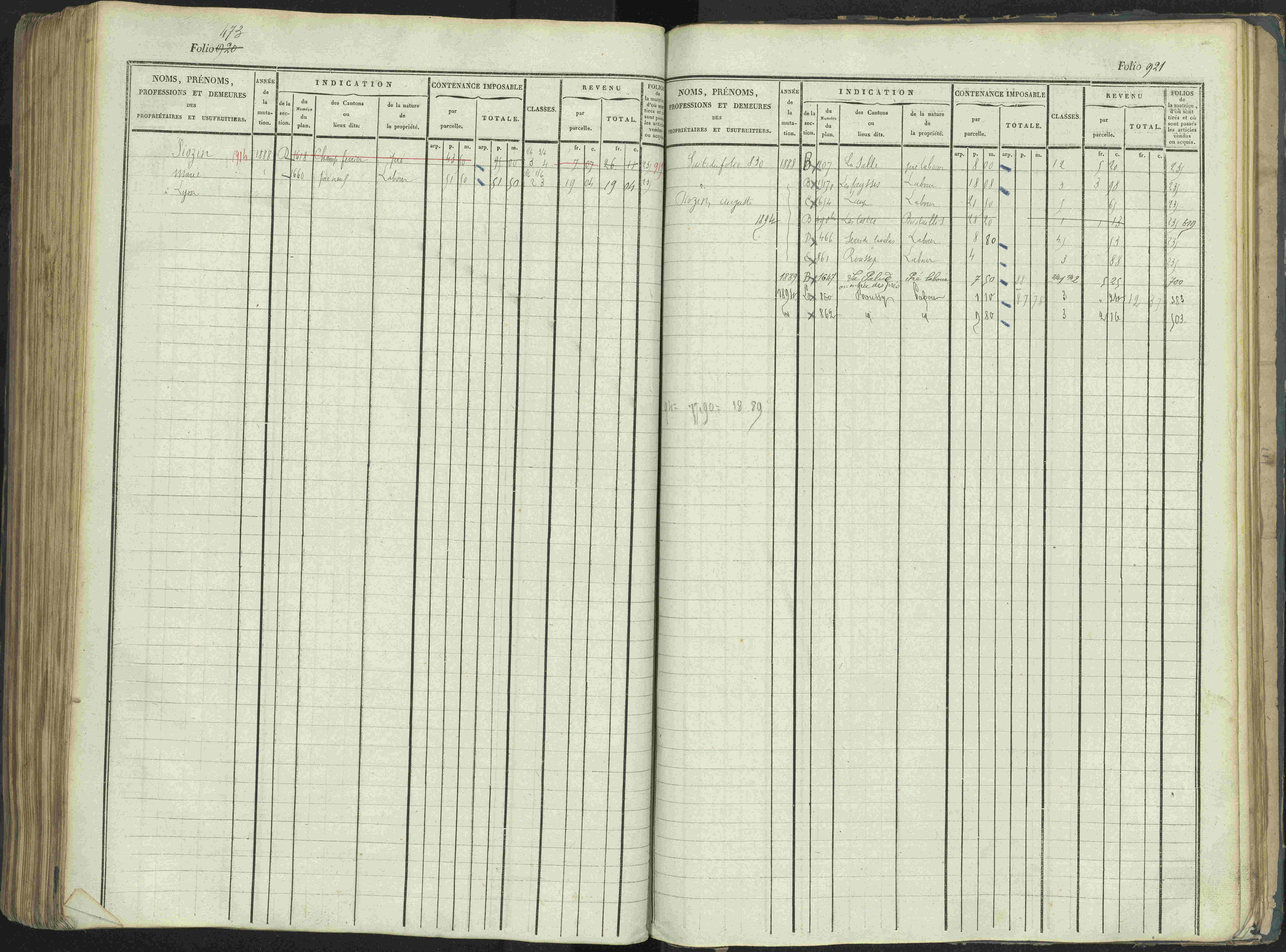 La Beaume - 3 P 253/1 - 3 P 253/1 - Matrice, folios 481-960.