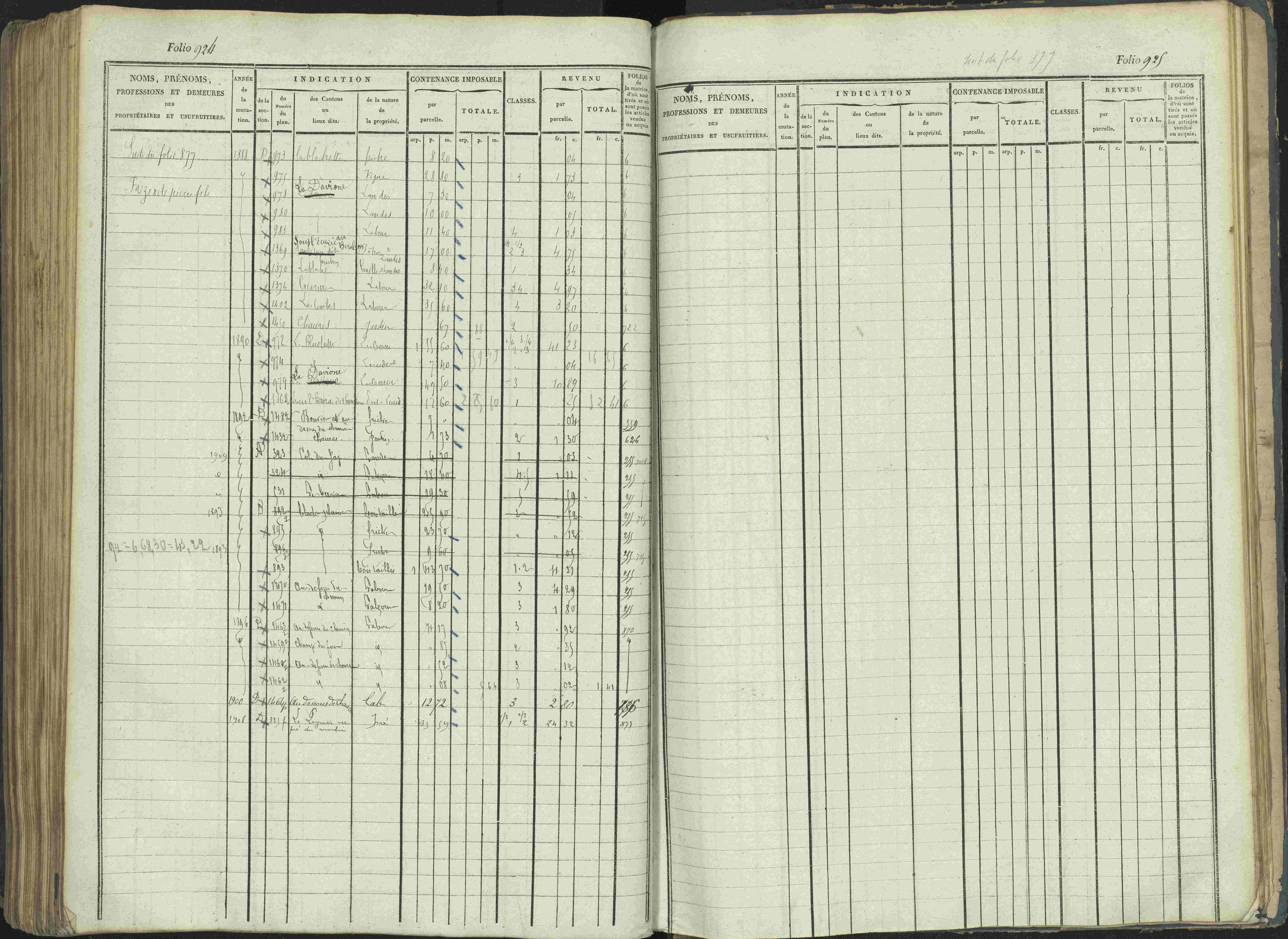 La Beaume - 3 P 253/1 - 3 P 253/1 - Matrice, folios 481-960.