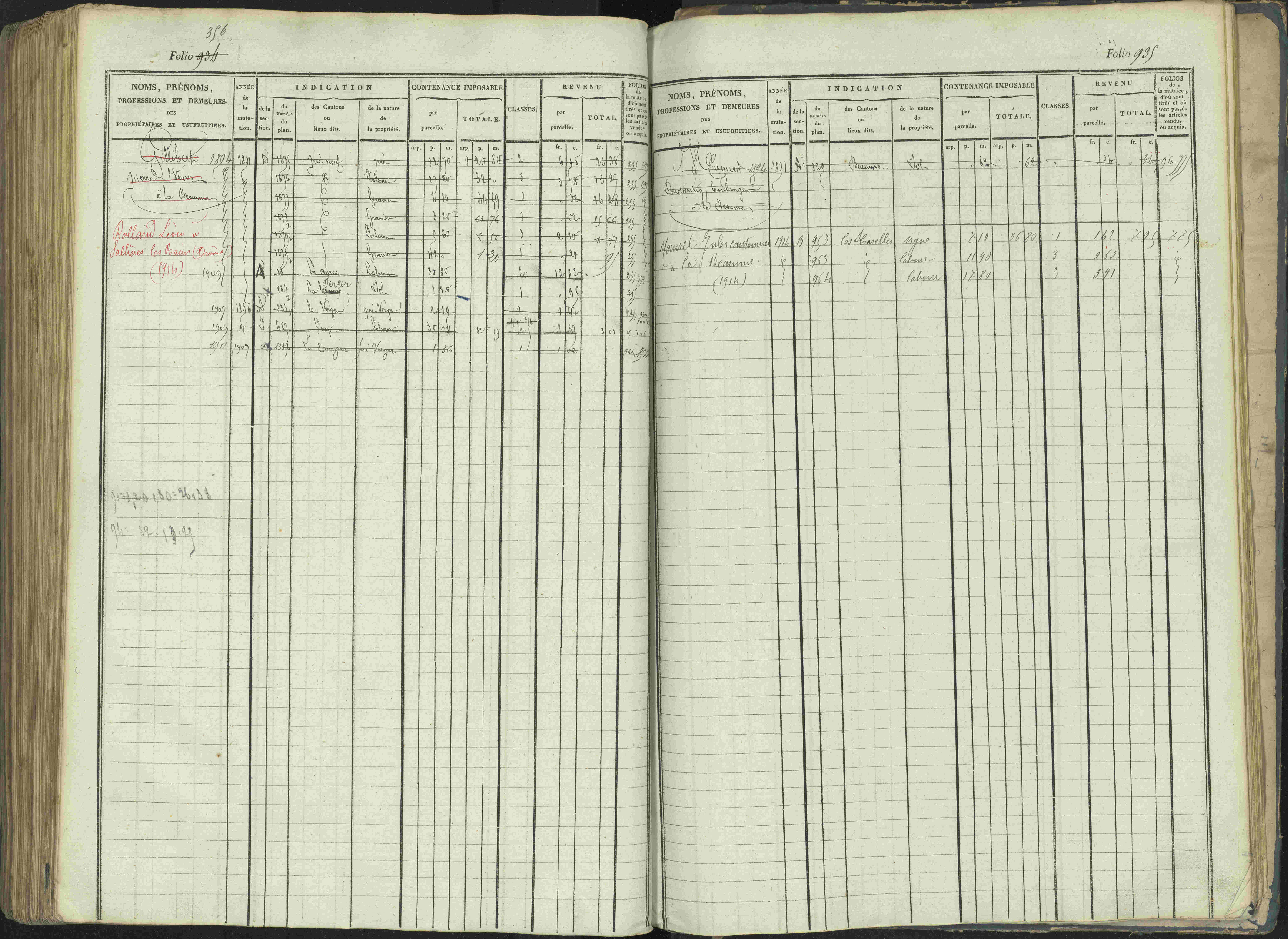 La Beaume - 3 P 253/1 - 3 P 253/1 - Matrice, folios 481-960.