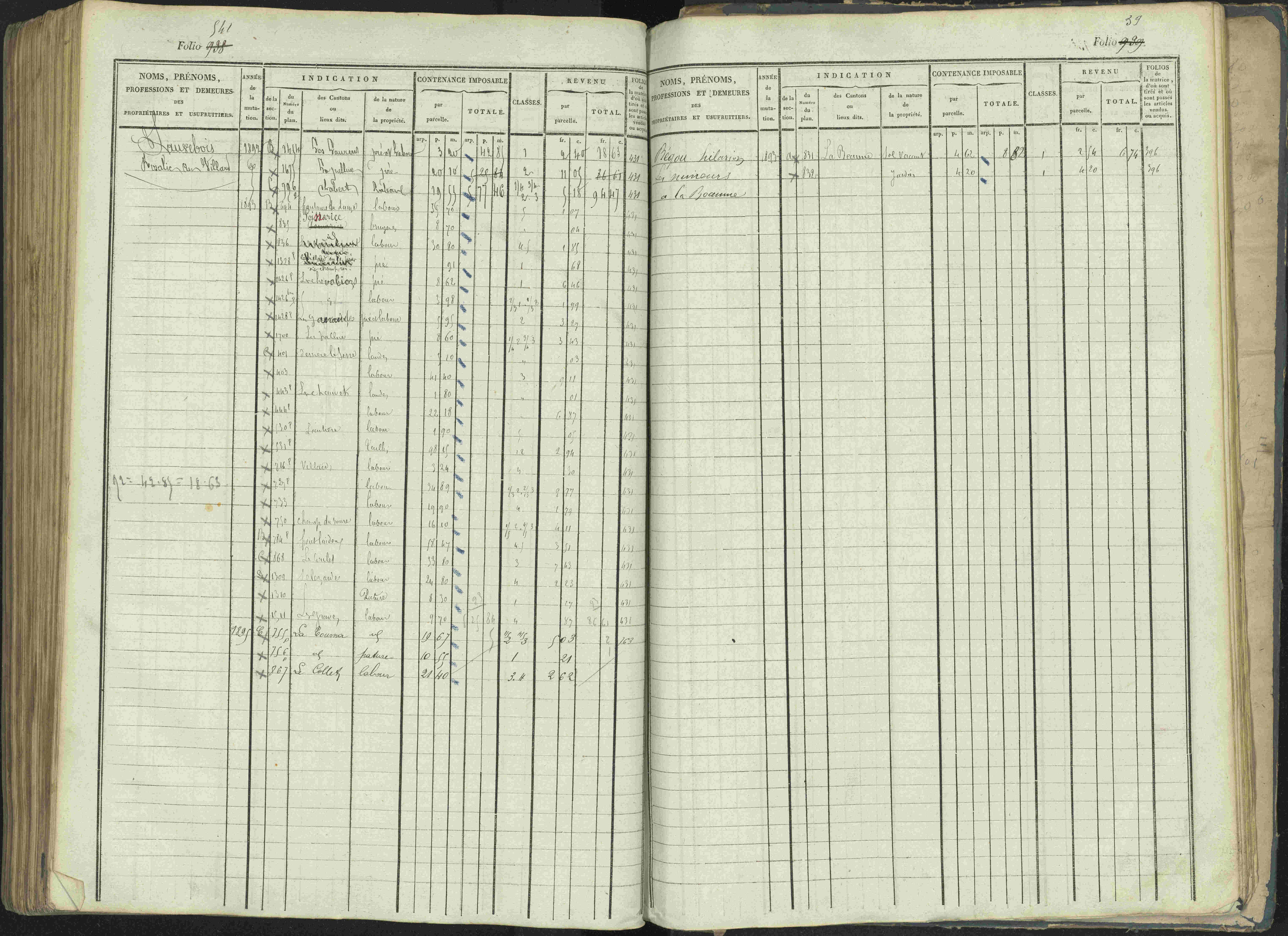 La Beaume - 3 P 253/1 - 3 P 253/1 - Matrice, folios 481-960.