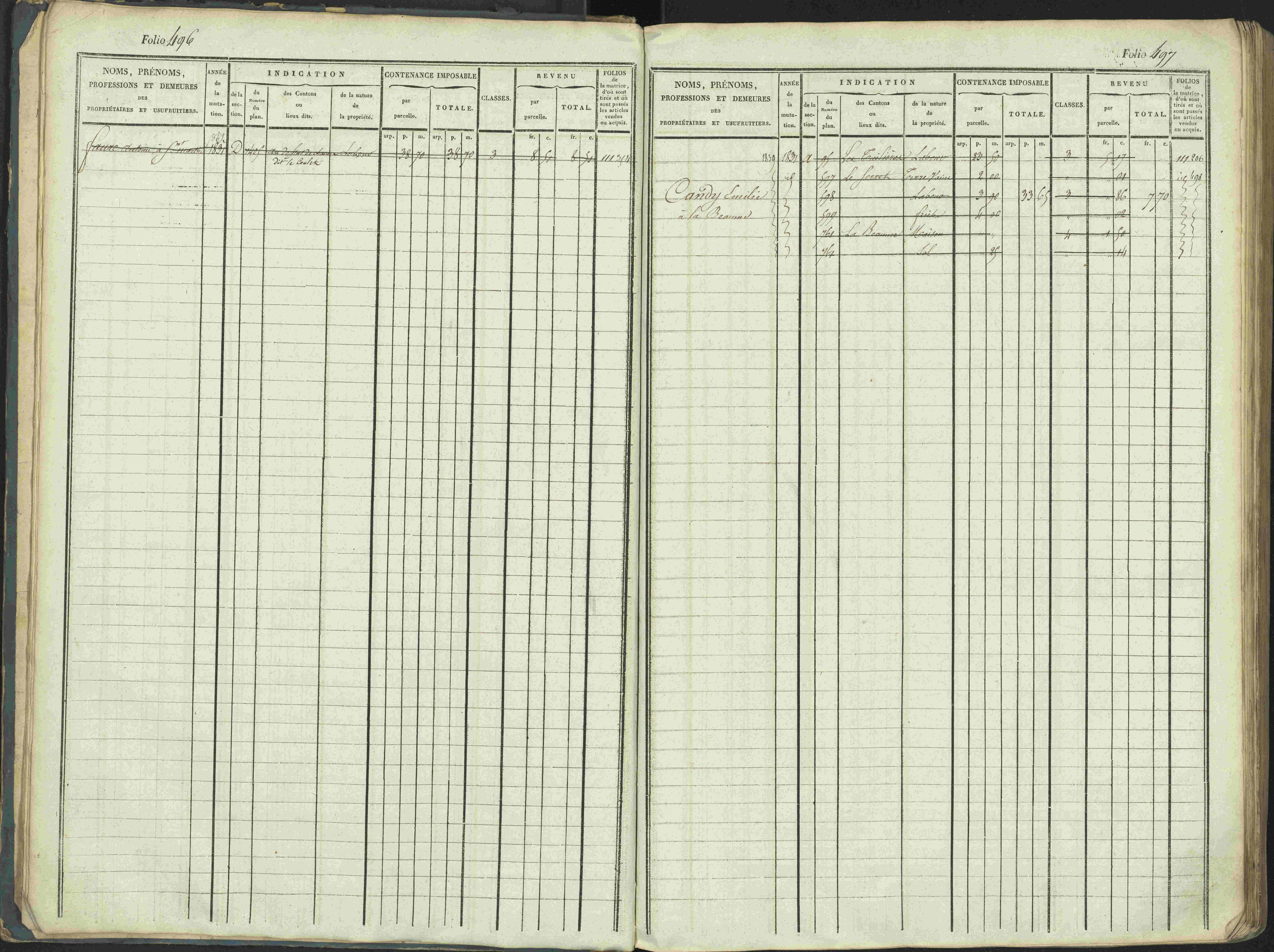 La Beaume - 3 P 253/1 - 3 P 253/1 - Matrice, folios 481-960.