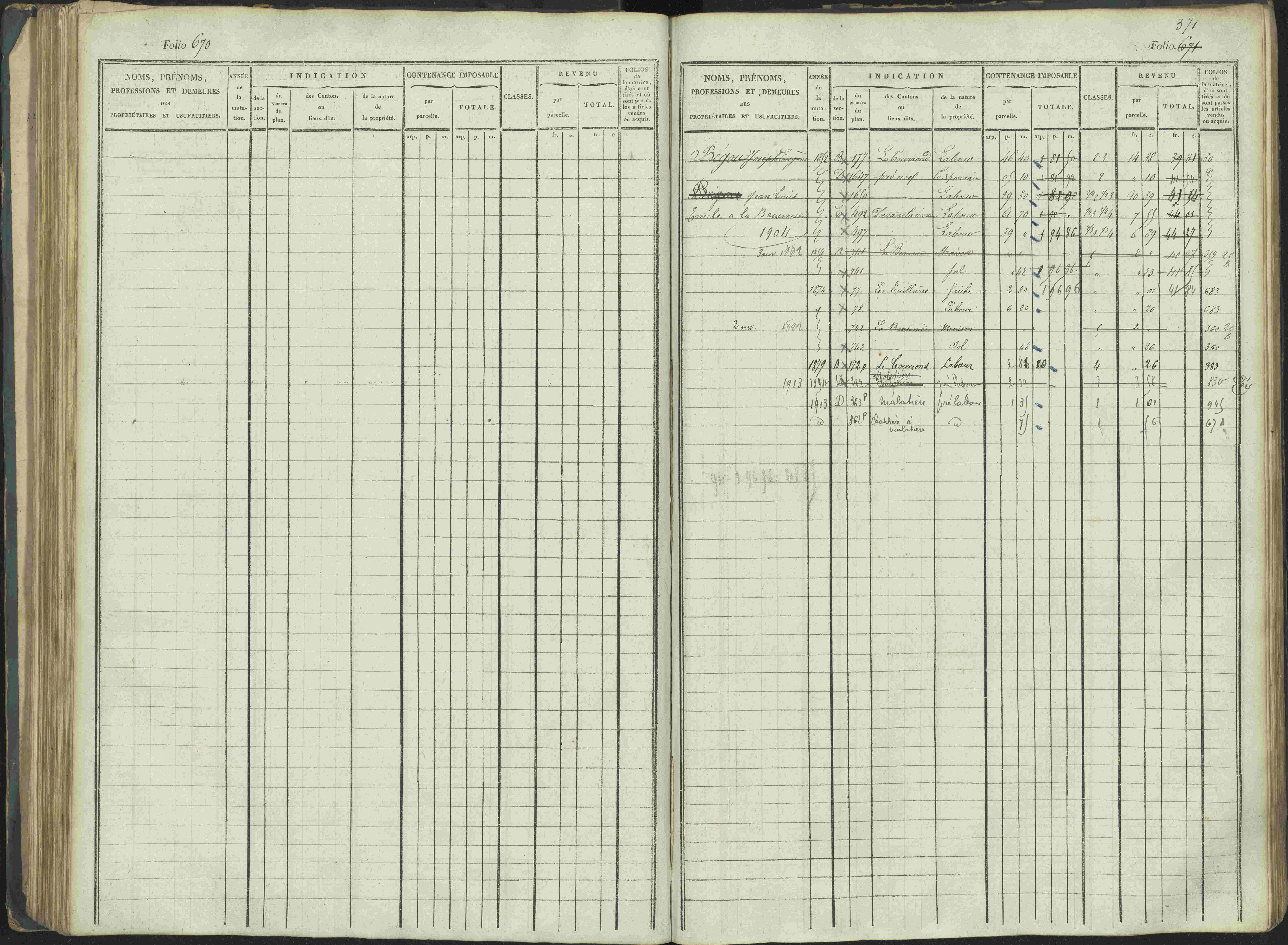 La Beaume - 3 P 253/1 - 3 P 253/1 - Matrice, folios 481-960.