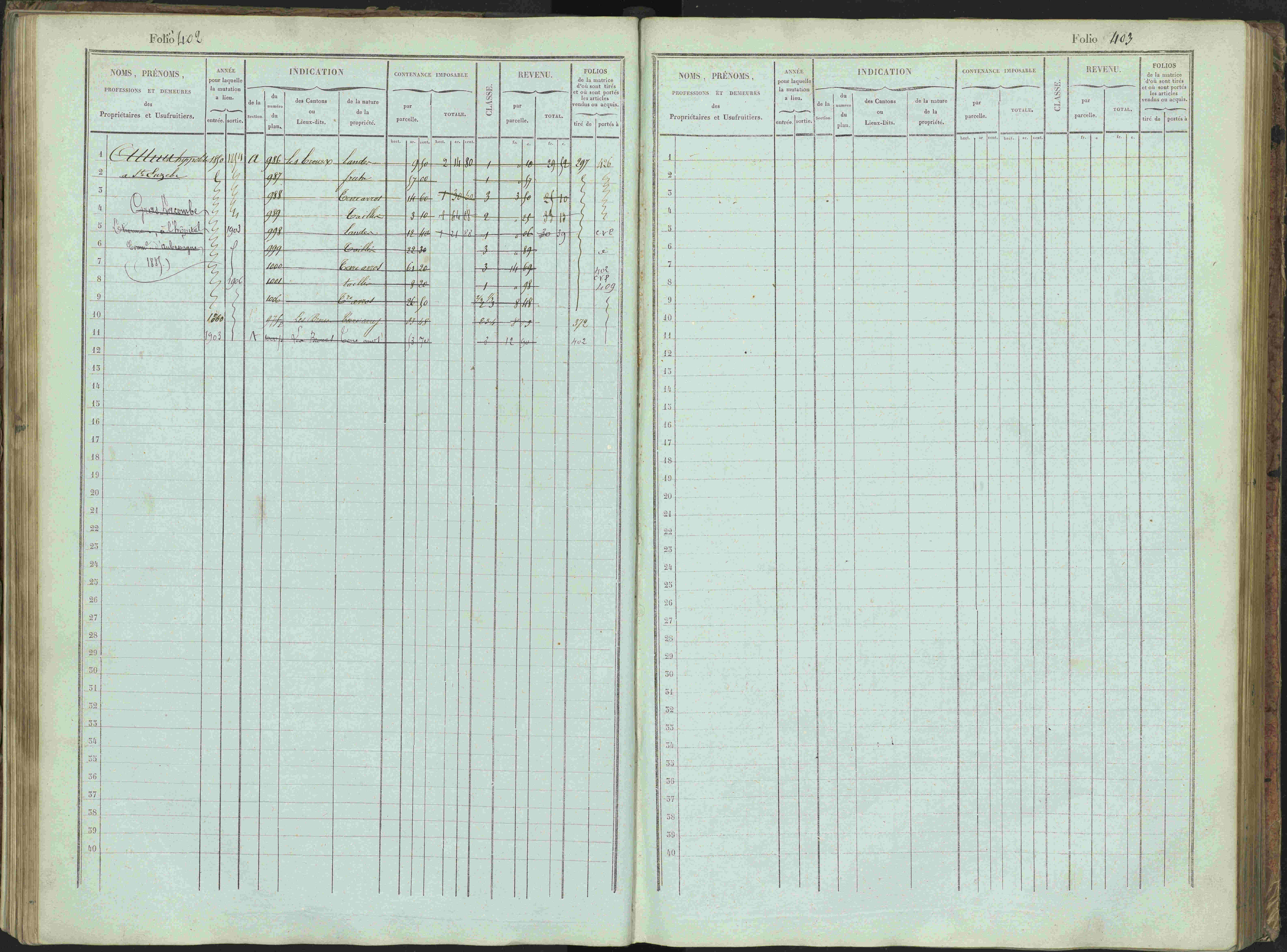 Bénévent-et-Charbillac - 3 P 261/1 - 3 P 261/1 - Matrice, folios 1-648.