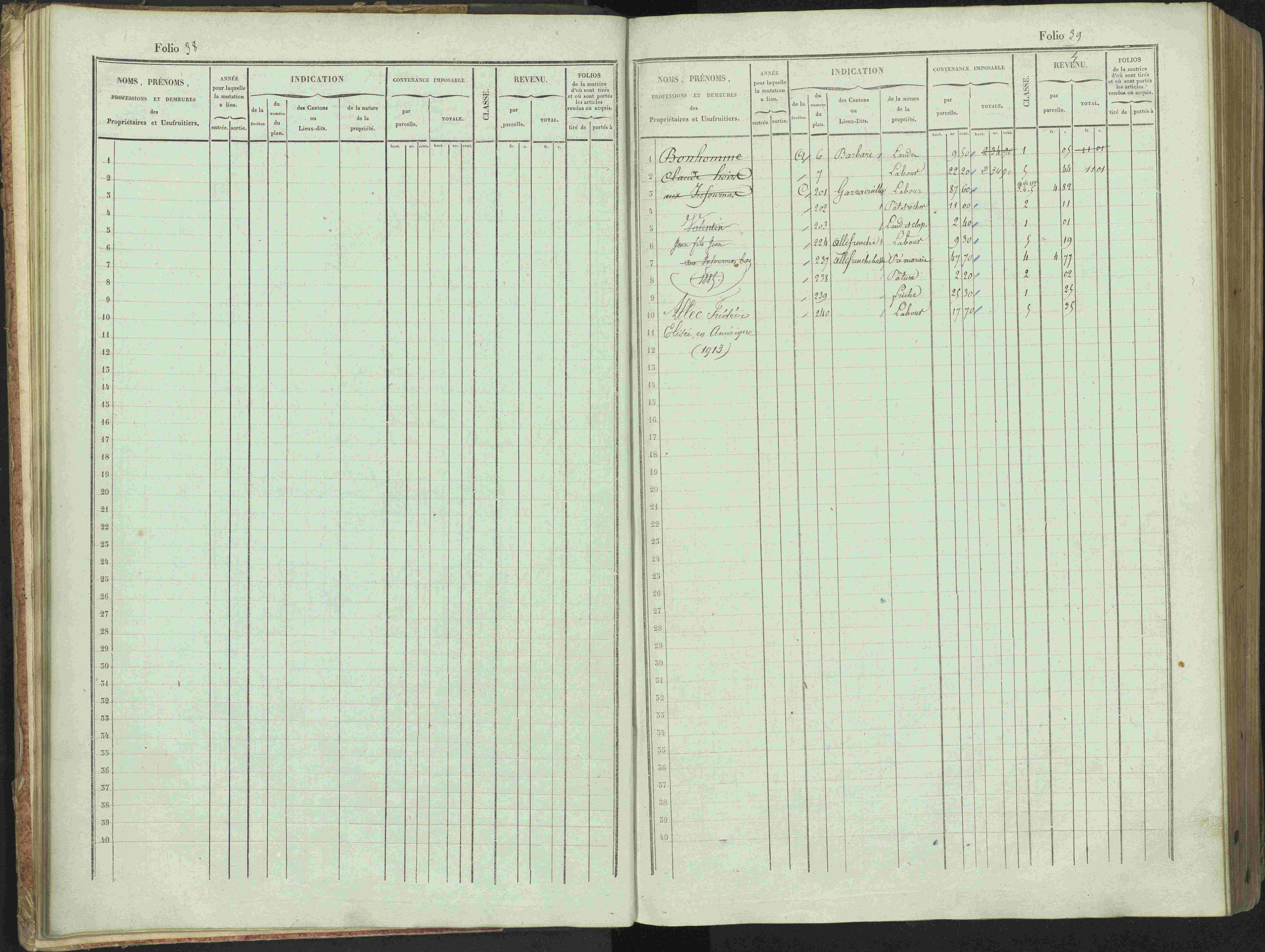 Bénévent-et-Charbillac - 3 P 261/1 - 3 P 261/1 - Matrice, folios 1-648.