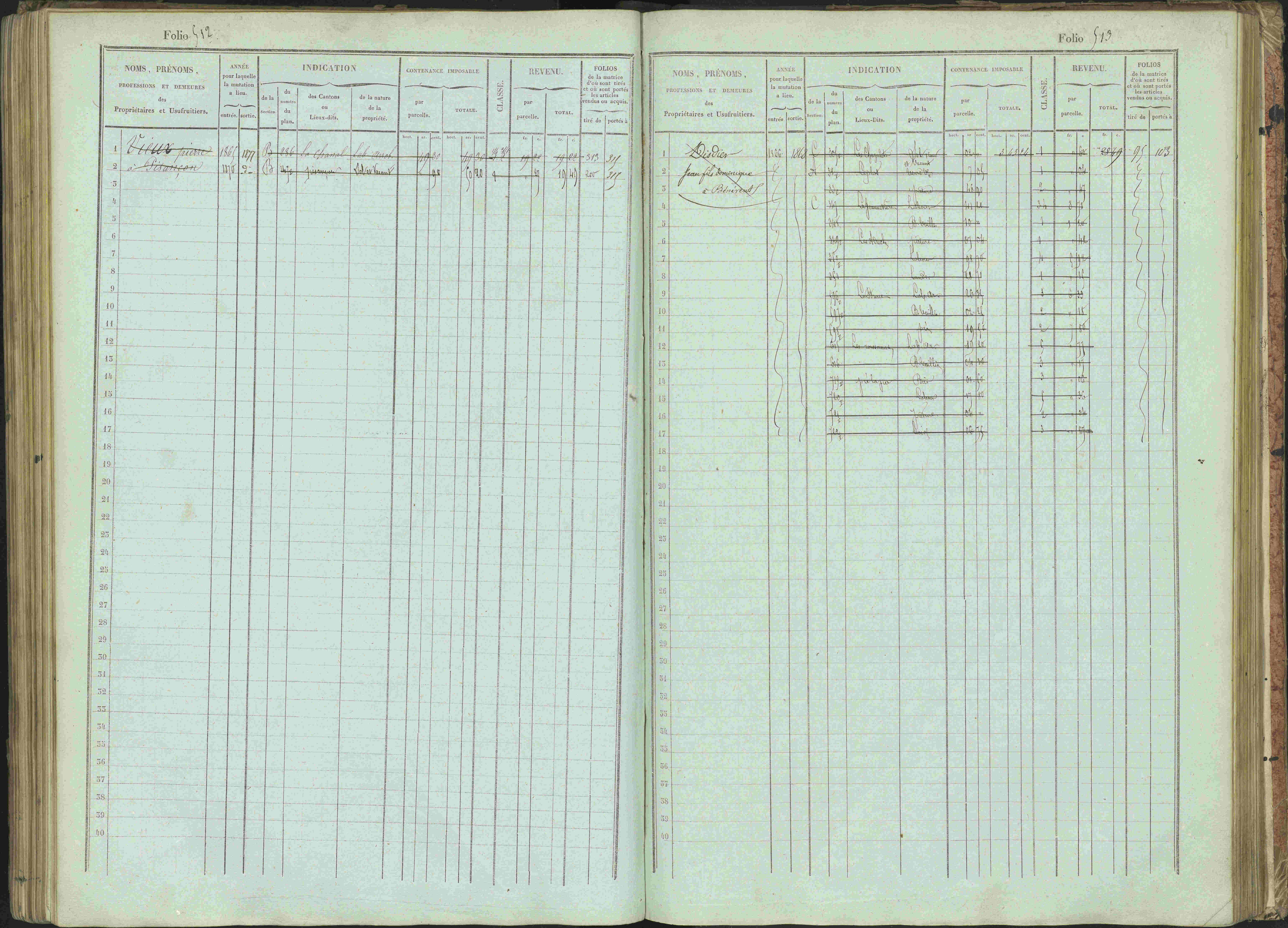 Bénévent-et-Charbillac - 3 P 261/1 - 3 P 261/1 - Matrice, folios 1-648.