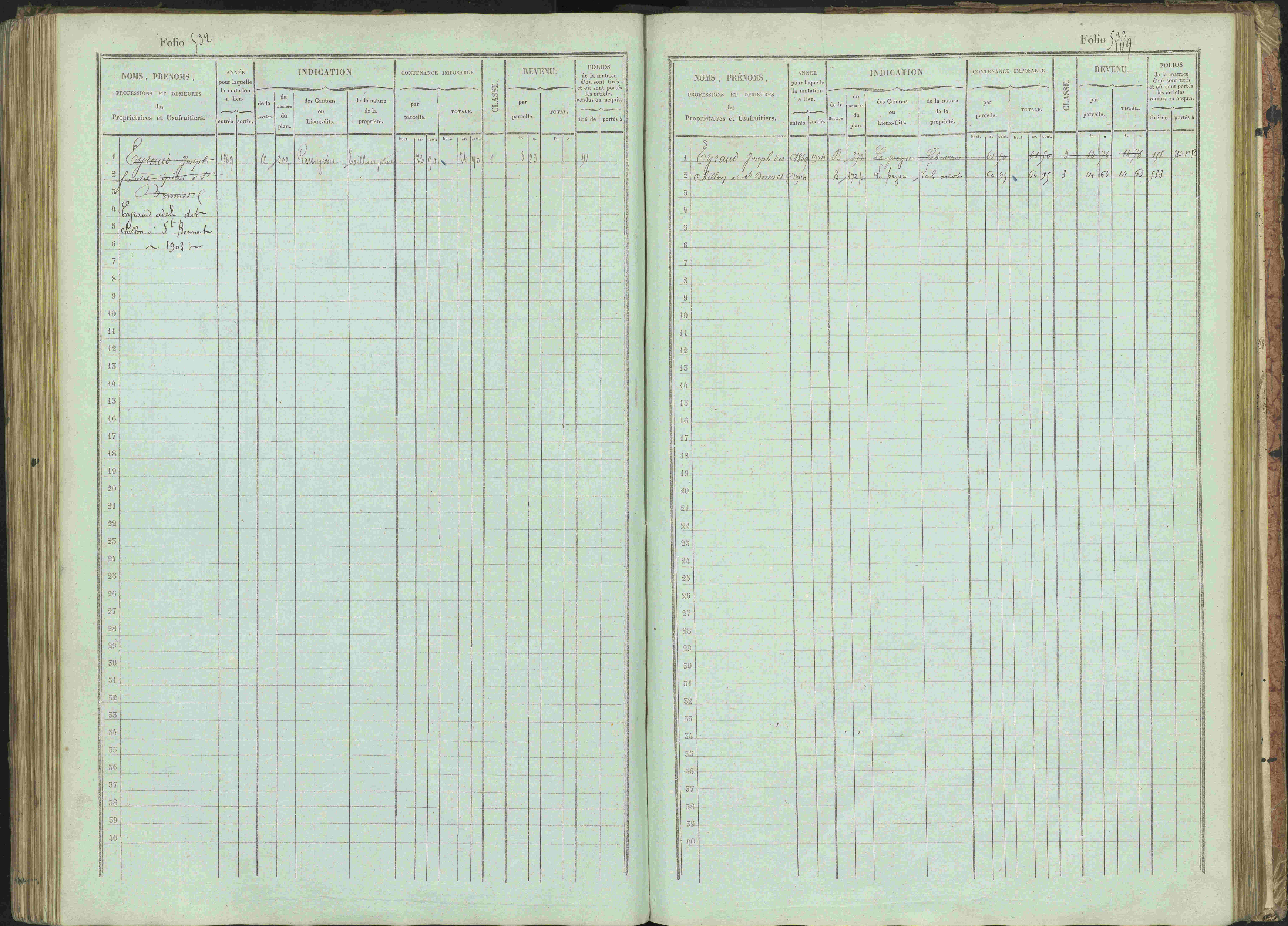 Bénévent-et-Charbillac - 3 P 261/1 - 3 P 261/1 - Matrice, folios 1-648.