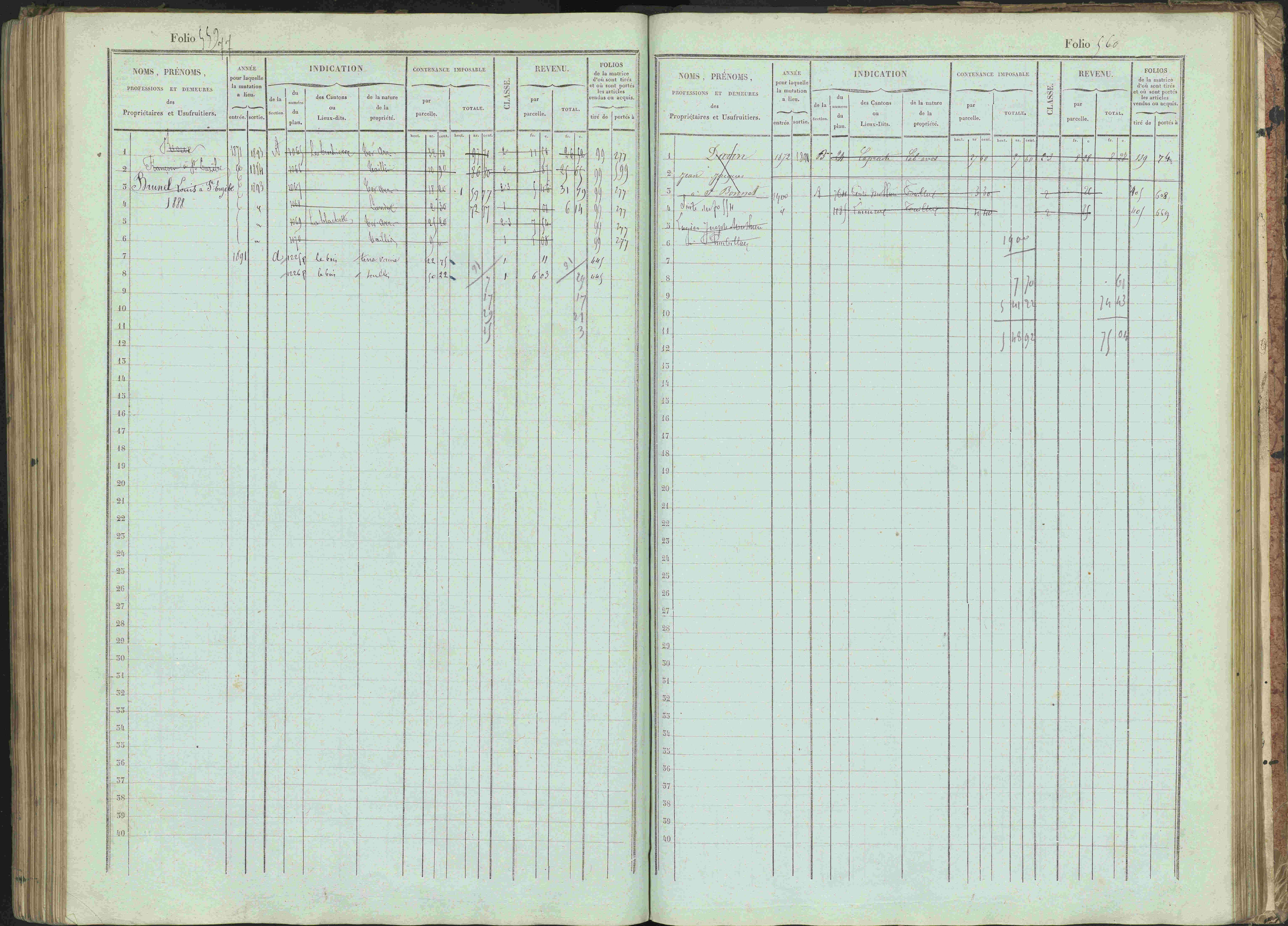 Bénévent-et-Charbillac - 3 P 261/1 - 3 P 261/1 - Matrice, folios 1-648.