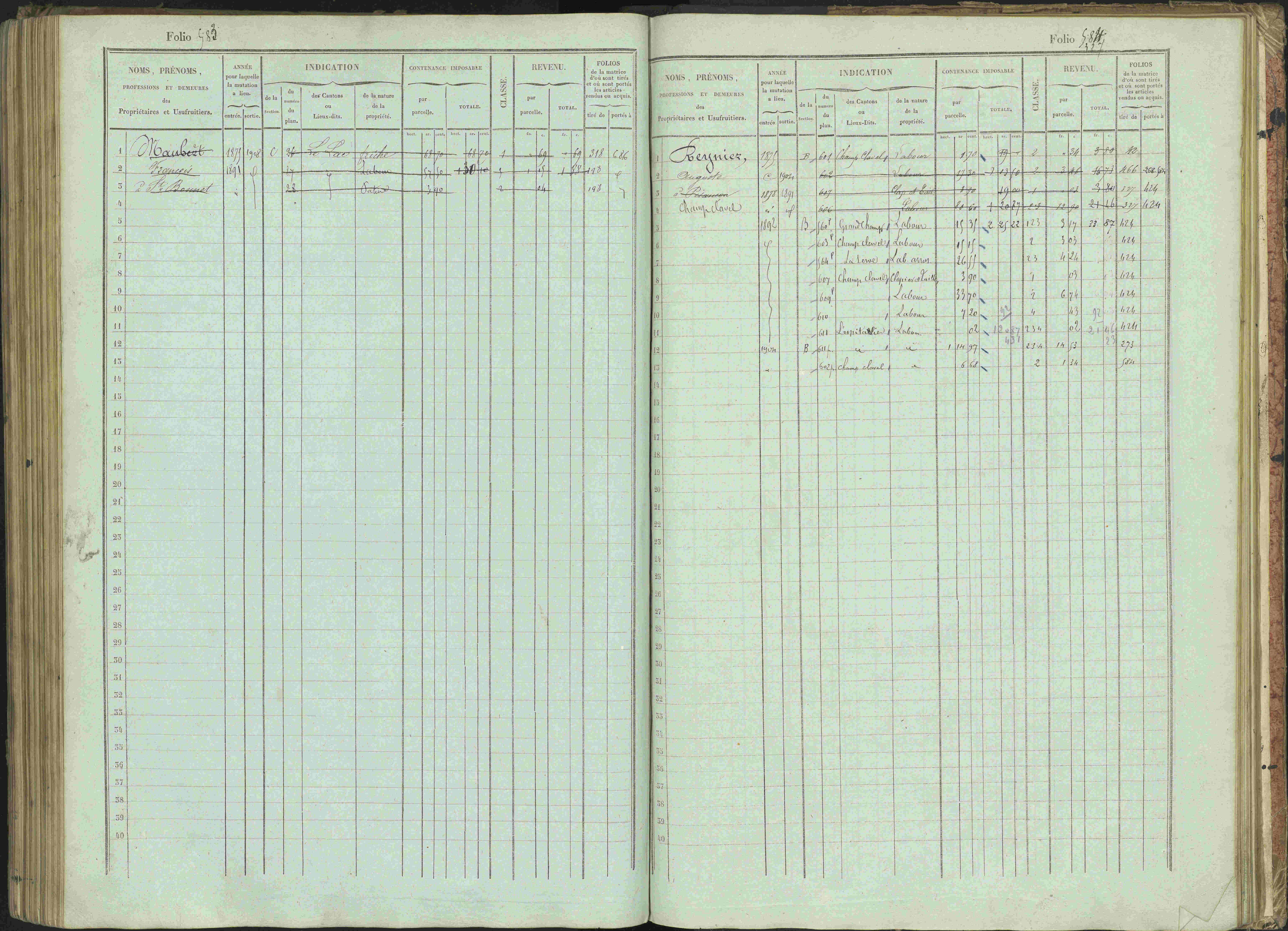 Bénévent-et-Charbillac - 3 P 261/1 - 3 P 261/1 - Matrice, folios 1-648.