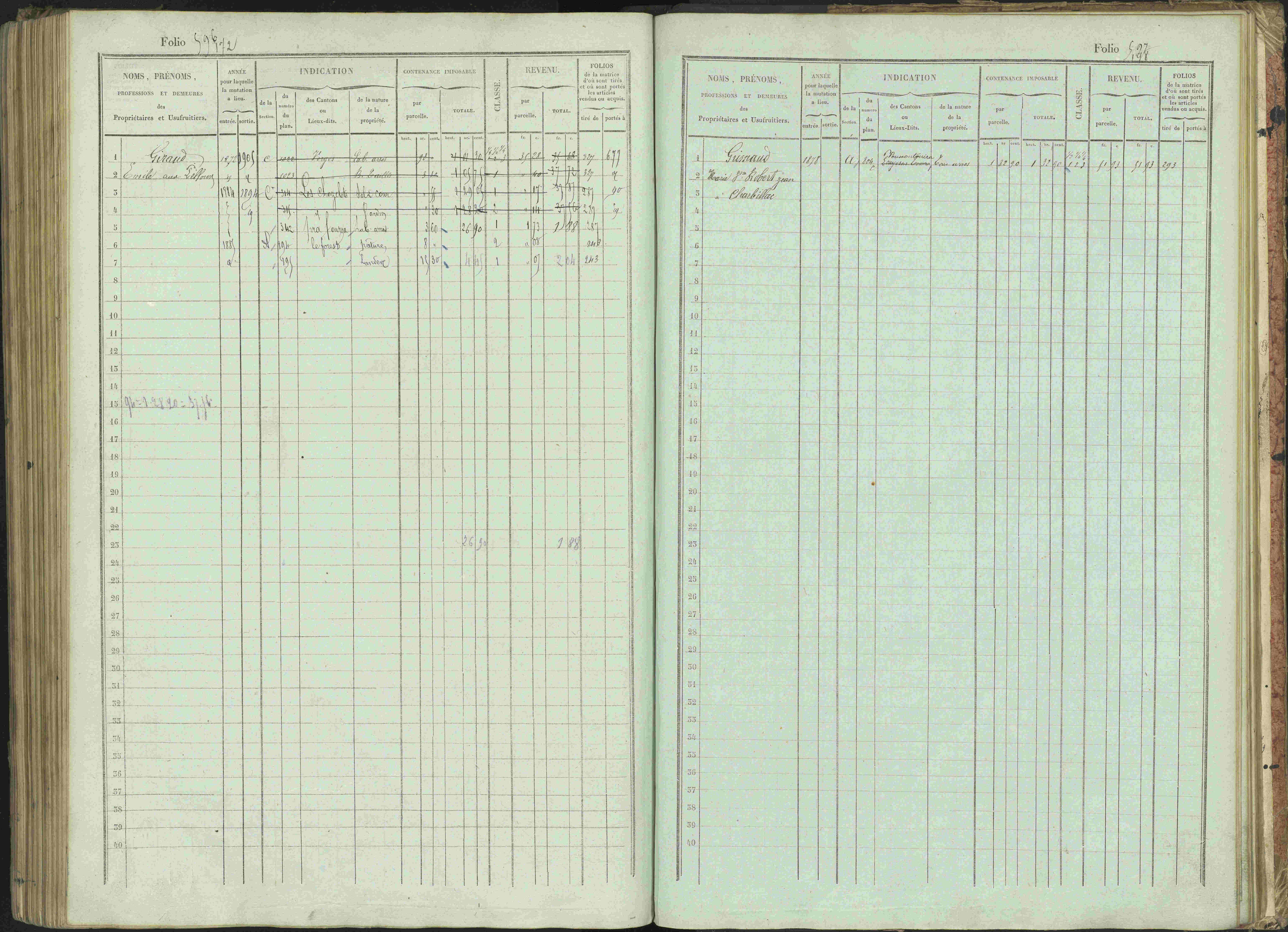 Bénévent-et-Charbillac - 3 P 261/1 - 3 P 261/1 - Matrice, folios 1-648.