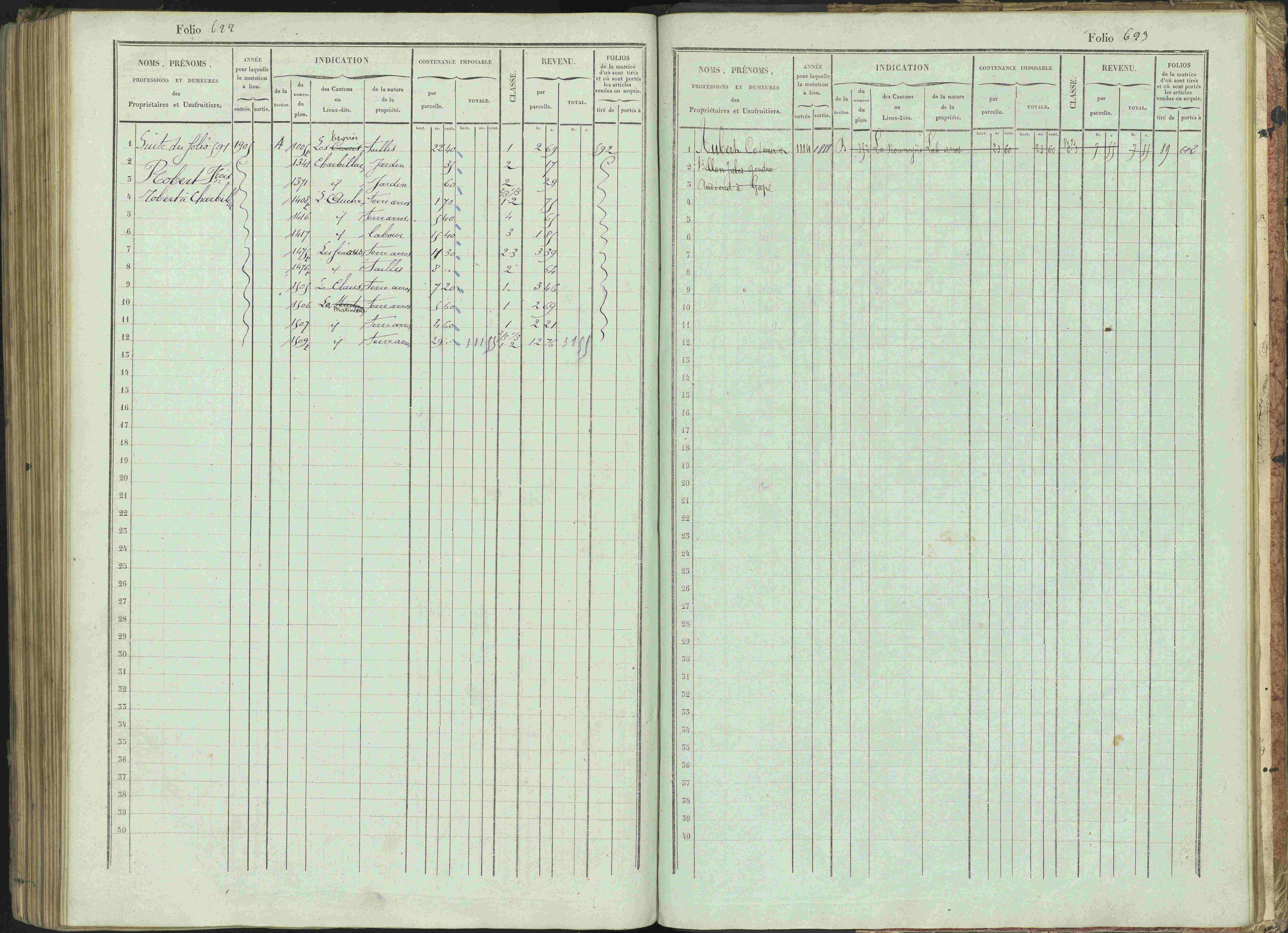 Bénévent-et-Charbillac - 3 P 261/1 - 3 P 261/1 - Matrice, folios 1-648.