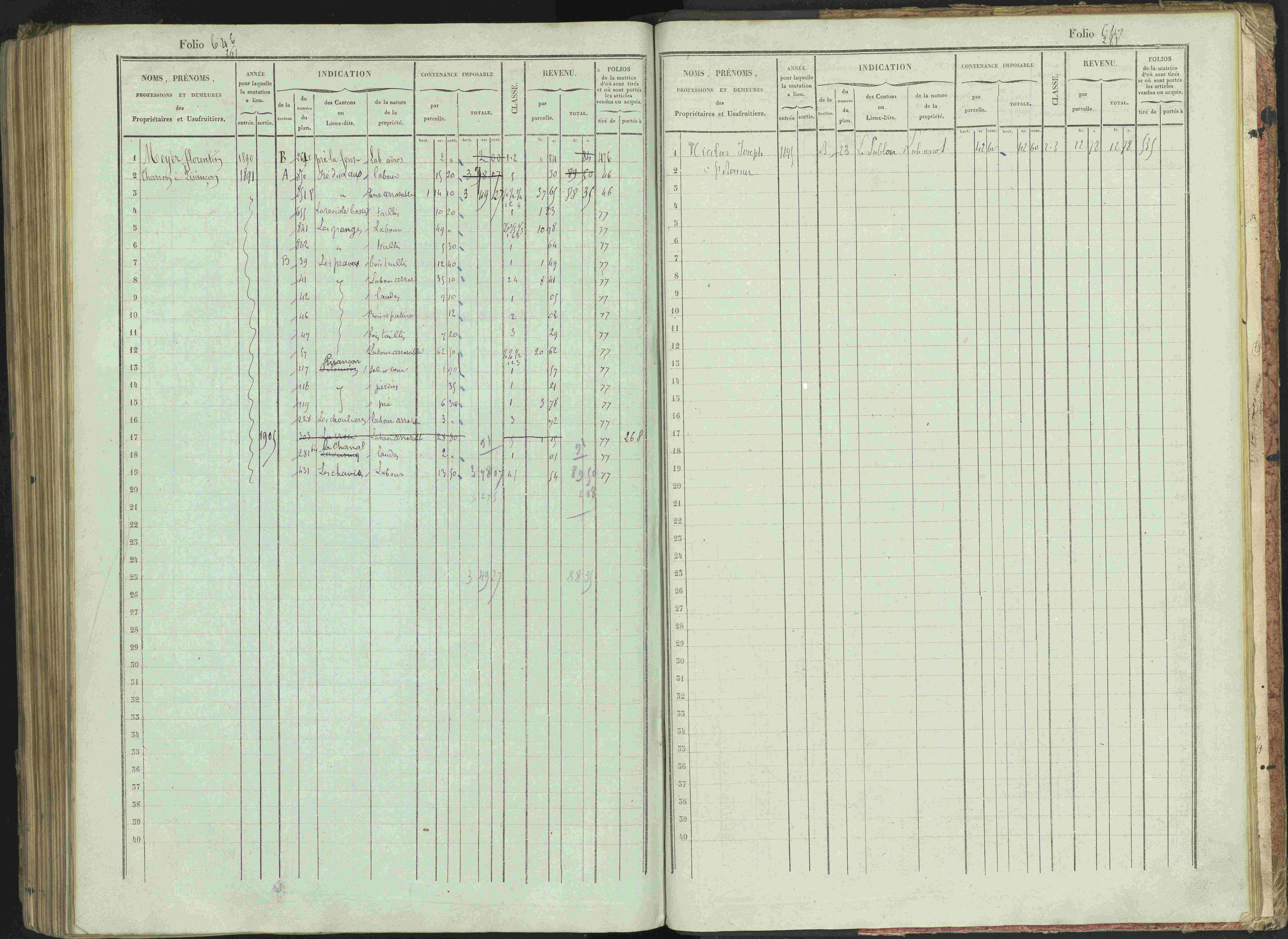 Bénévent-et-Charbillac - 3 P 261/1 - 3 P 261/1 - Matrice, folios 1-648.