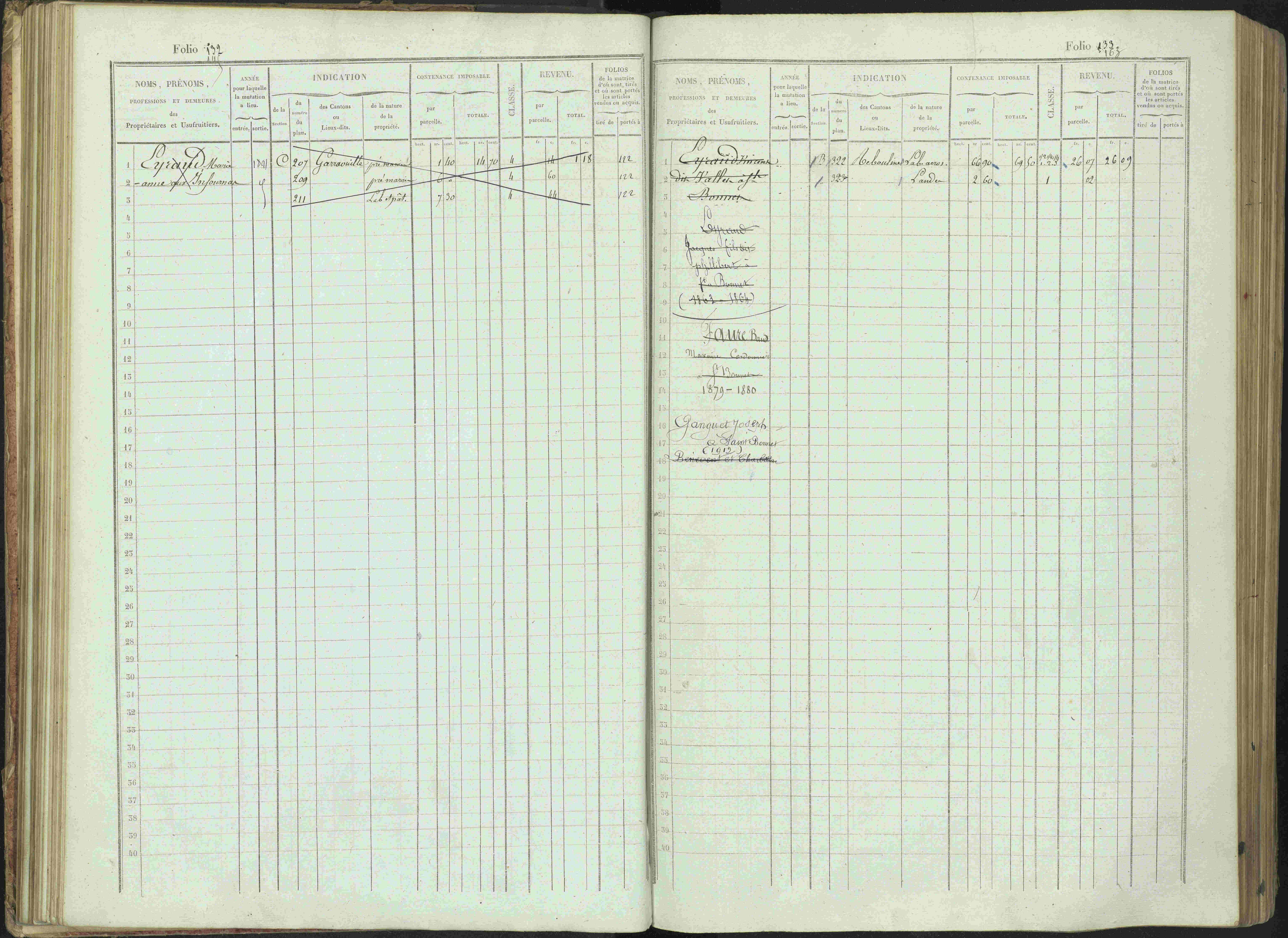Bénévent-et-Charbillac - 3 P 261/1 - 3 P 261/1 - Matrice, folios 1-648.