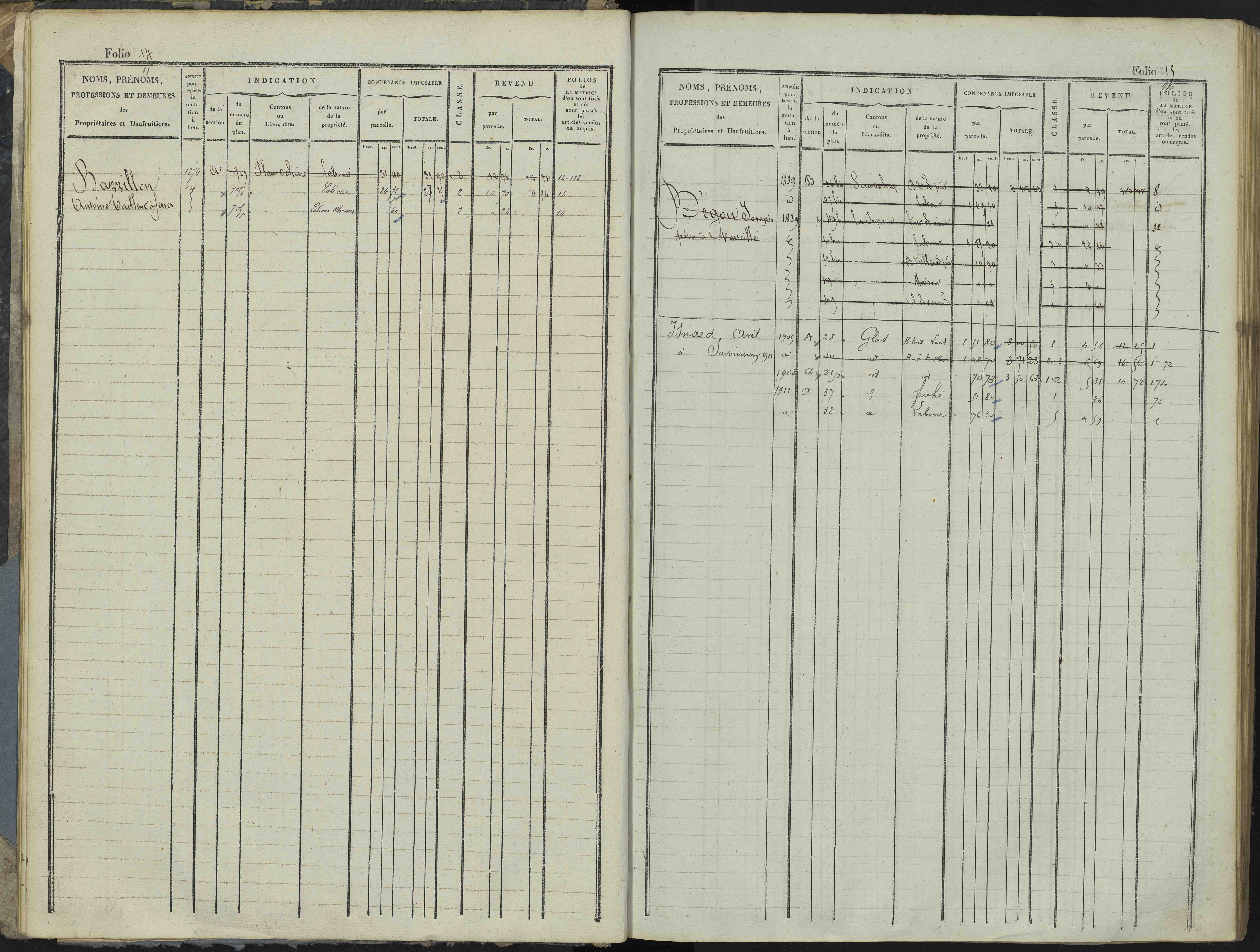 Le Bersac - 3 P 267/1 - 3 P 267/1 - Matrice foncière.