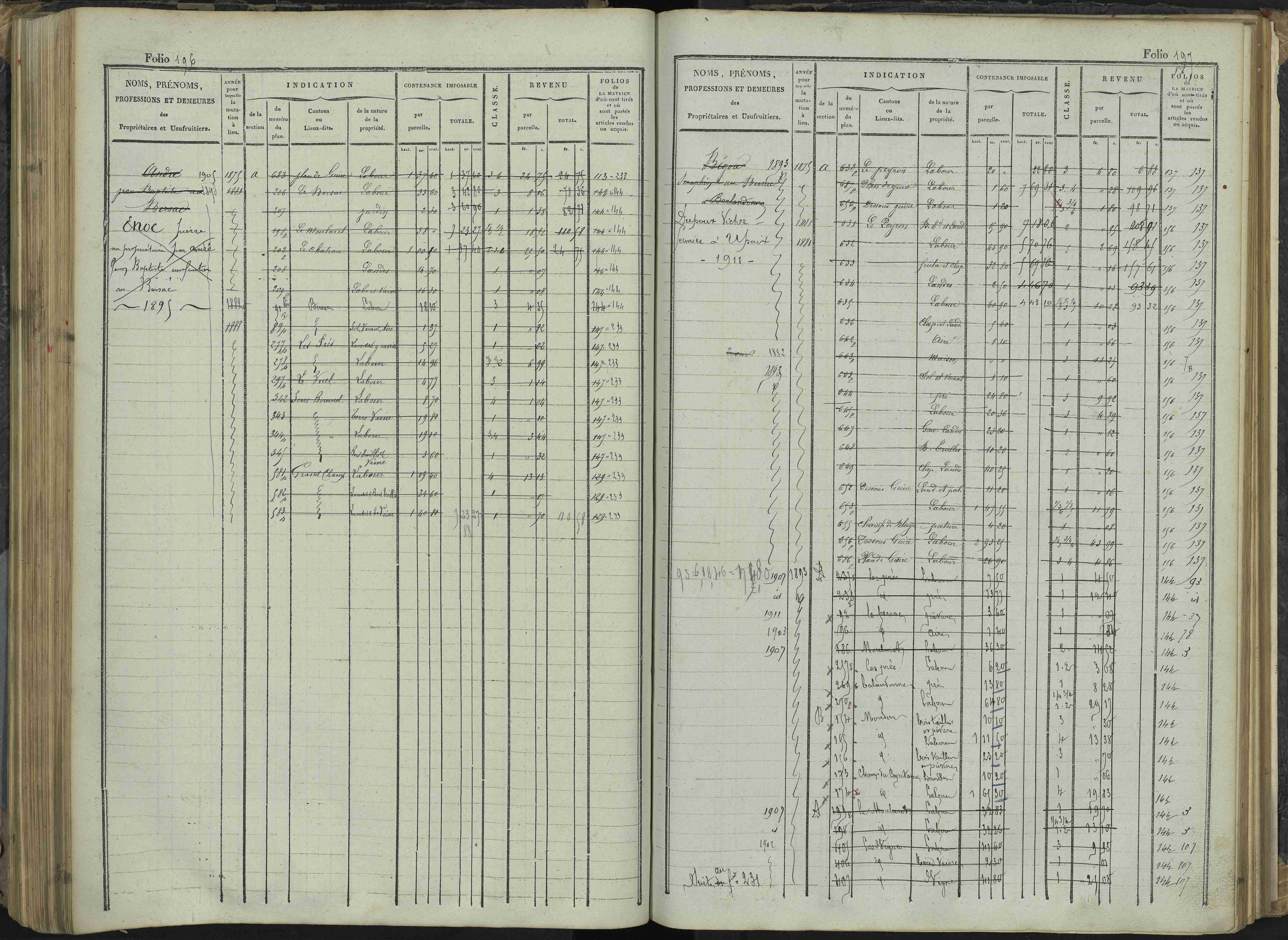 Le Bersac - 3 P 267/1 - 3 P 267/1 - Matrice foncière.