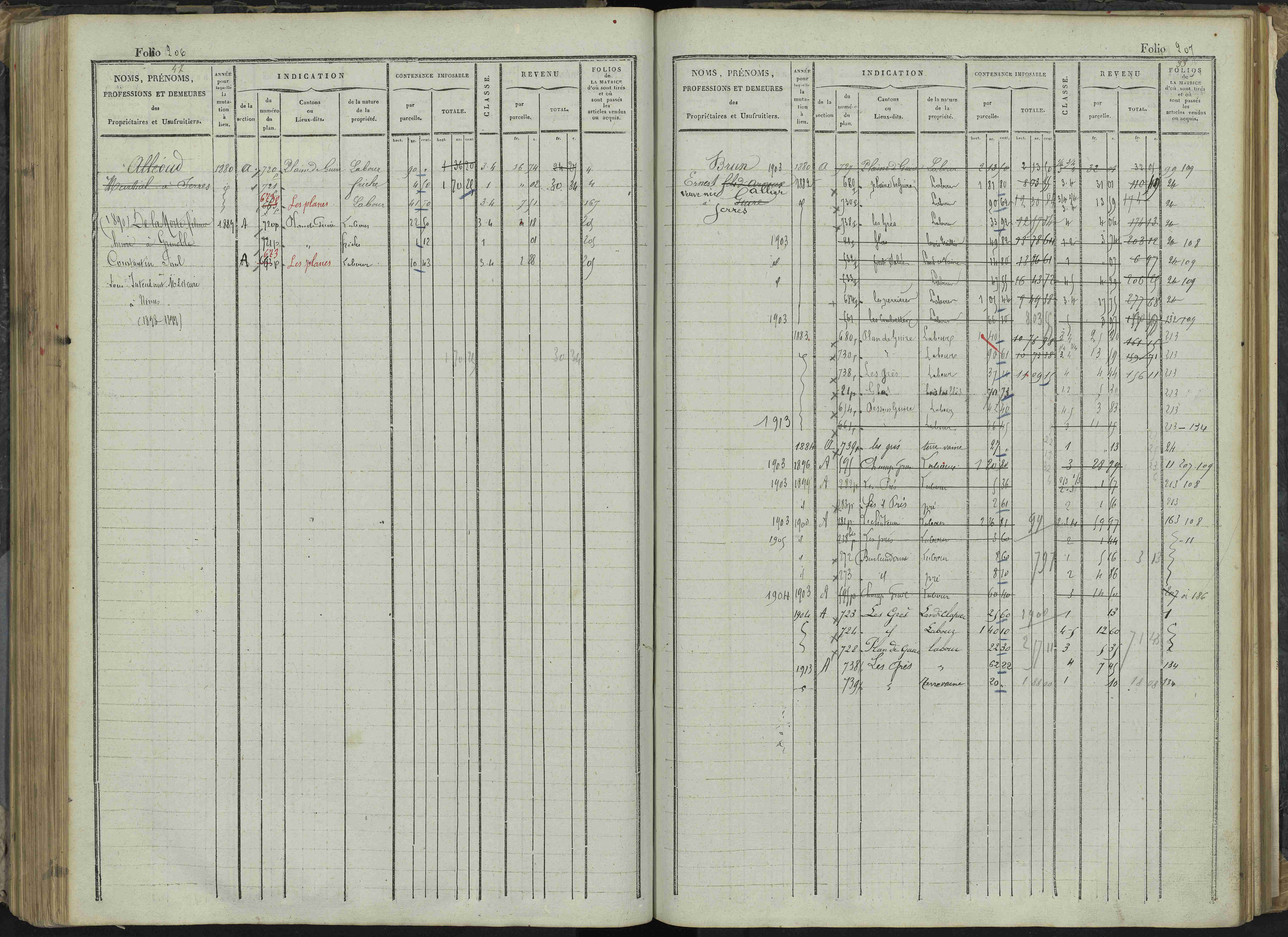 Le Bersac - 3 P 267/1 - 3 P 267/1 - Matrice foncière.