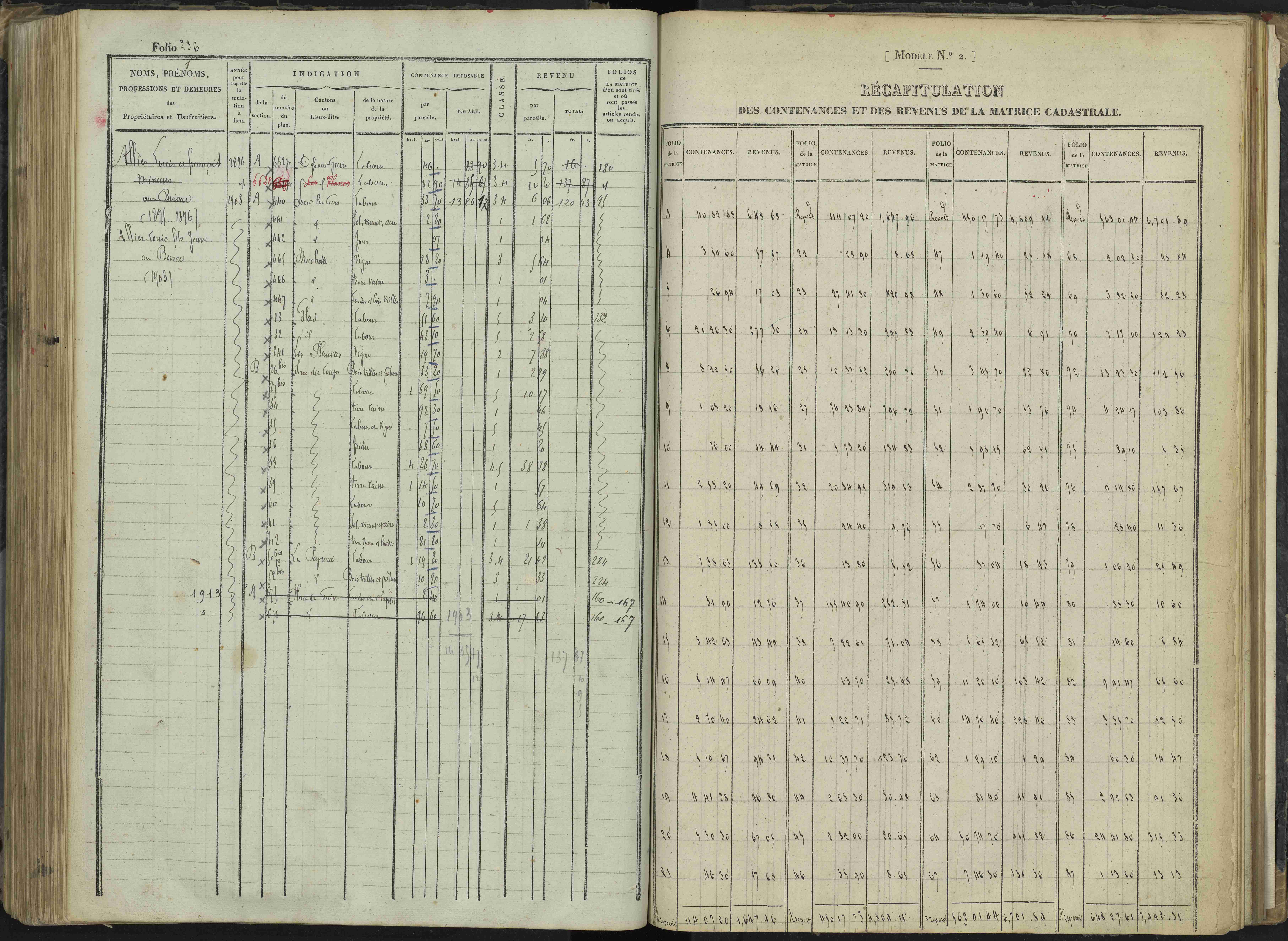 Le Bersac - 3 P 267/1 - 3 P 267/1 - Matrice foncière.