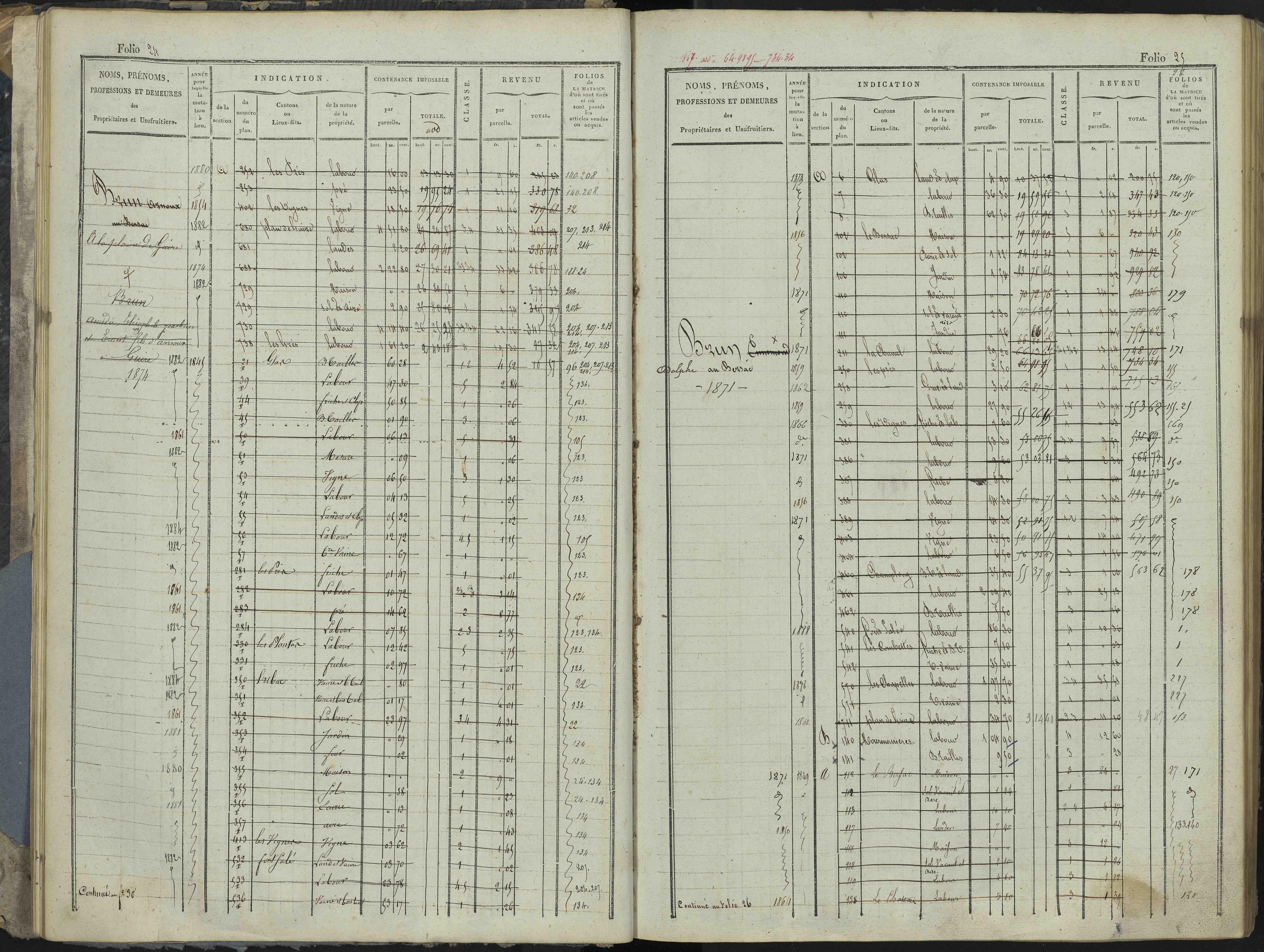 Le Bersac - 3 P 267/1 - 3 P 267/1 - Matrice foncière.