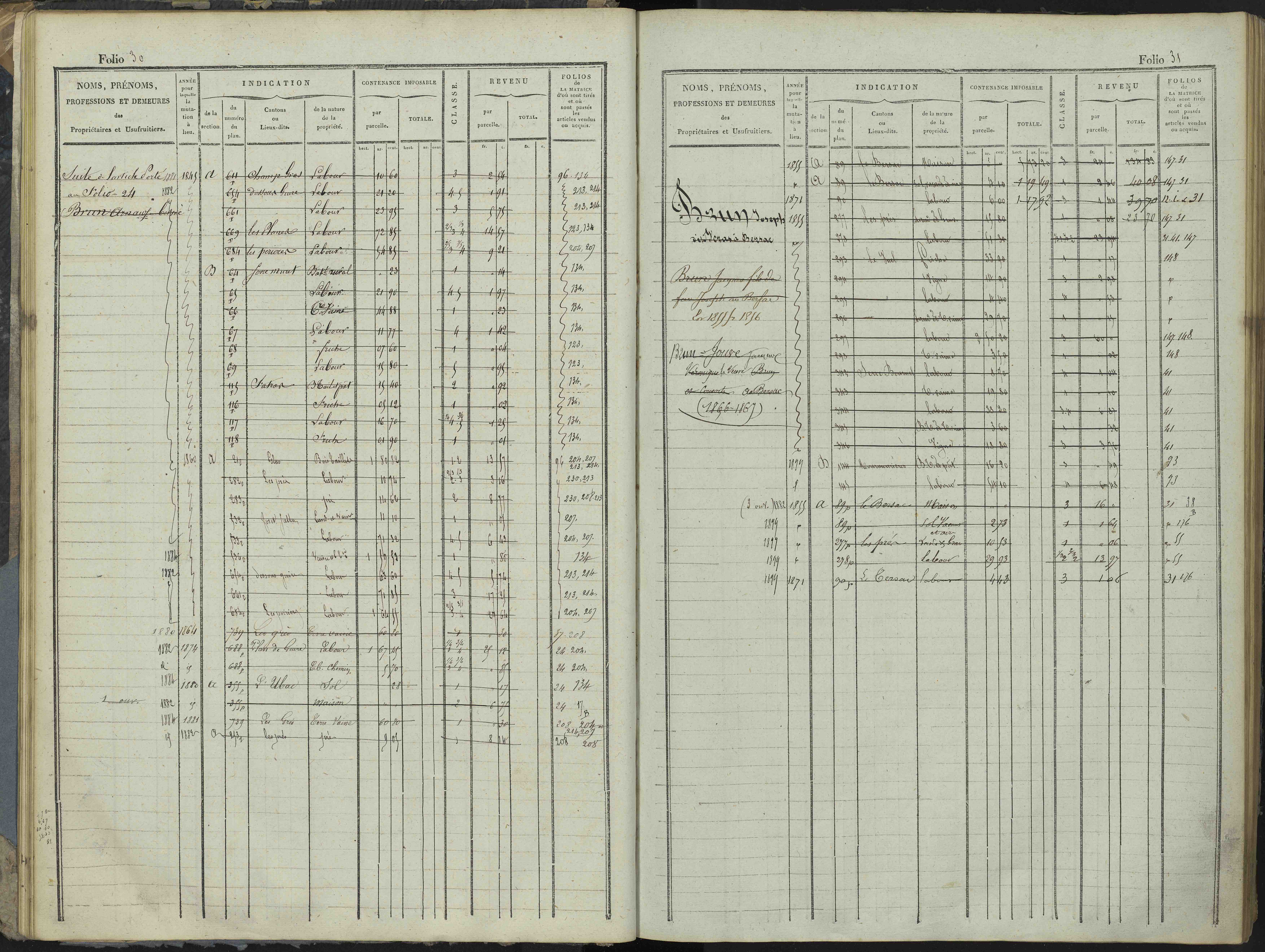 Le Bersac - 3 P 267/1 - 3 P 267/1 - Matrice foncière.