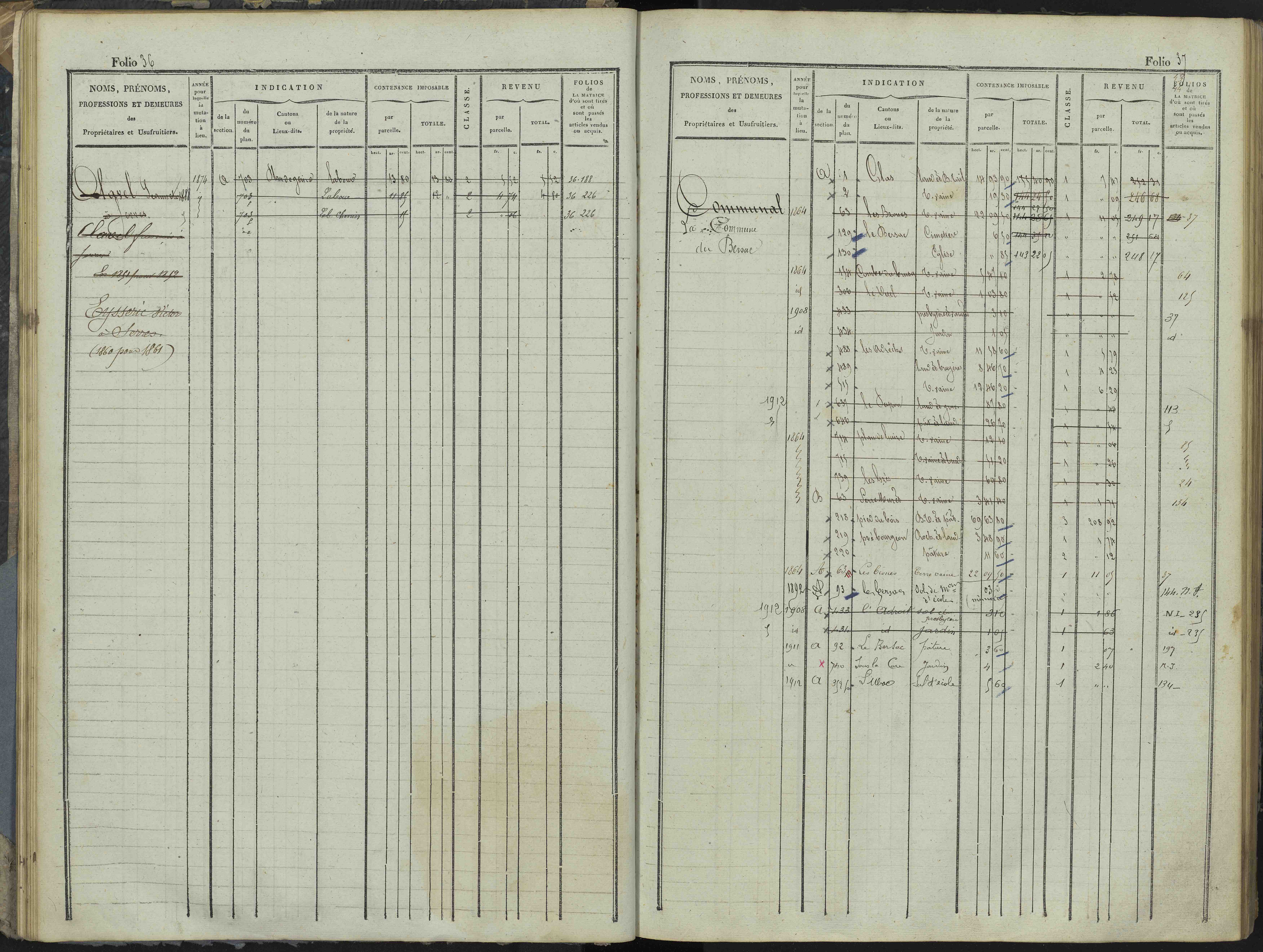 Le Bersac - 3 P 267/1 - 3 P 267/1 - Matrice foncière.