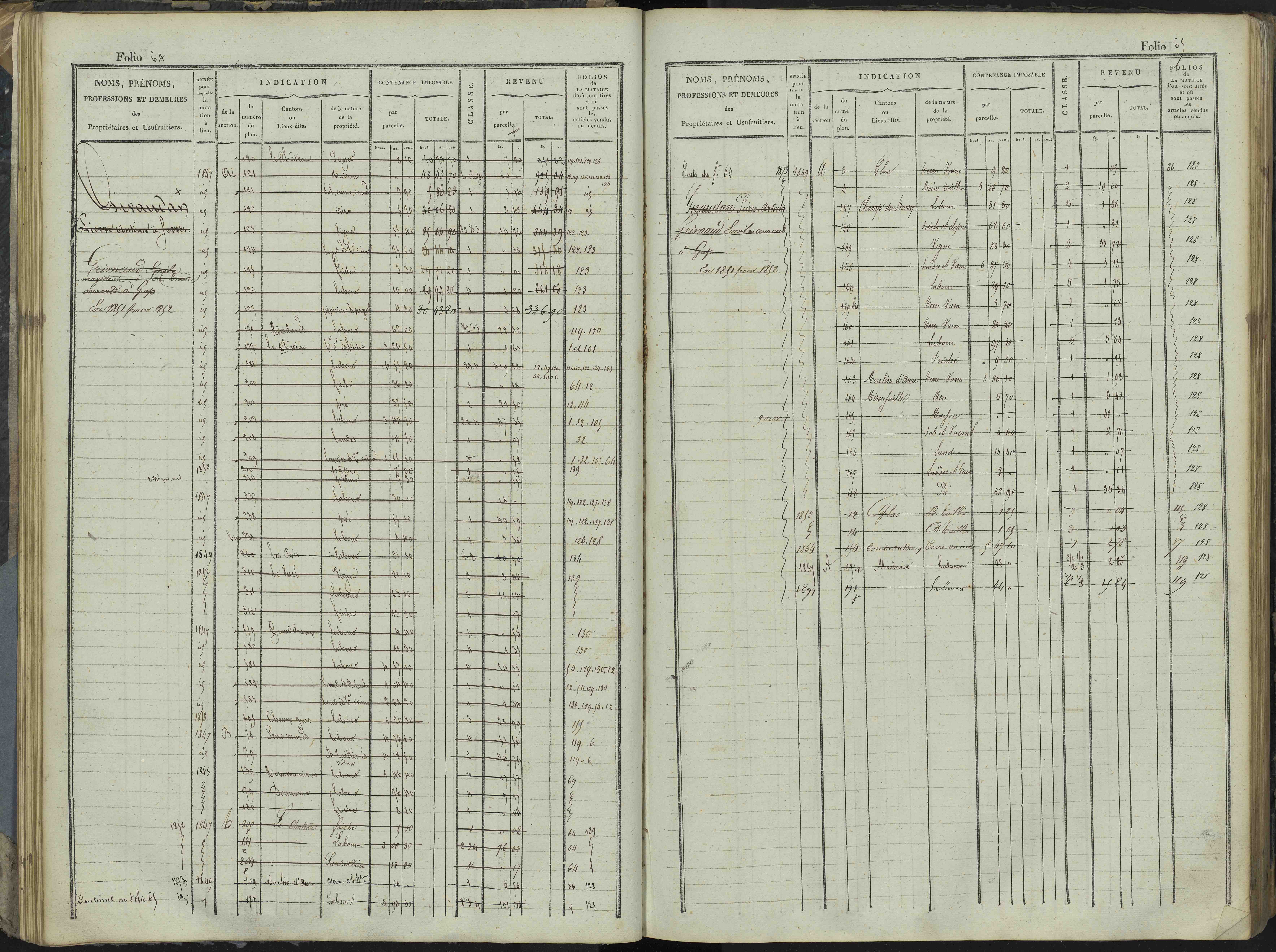 Le Bersac - 3 P 267/1 - 3 P 267/1 - Matrice foncière.