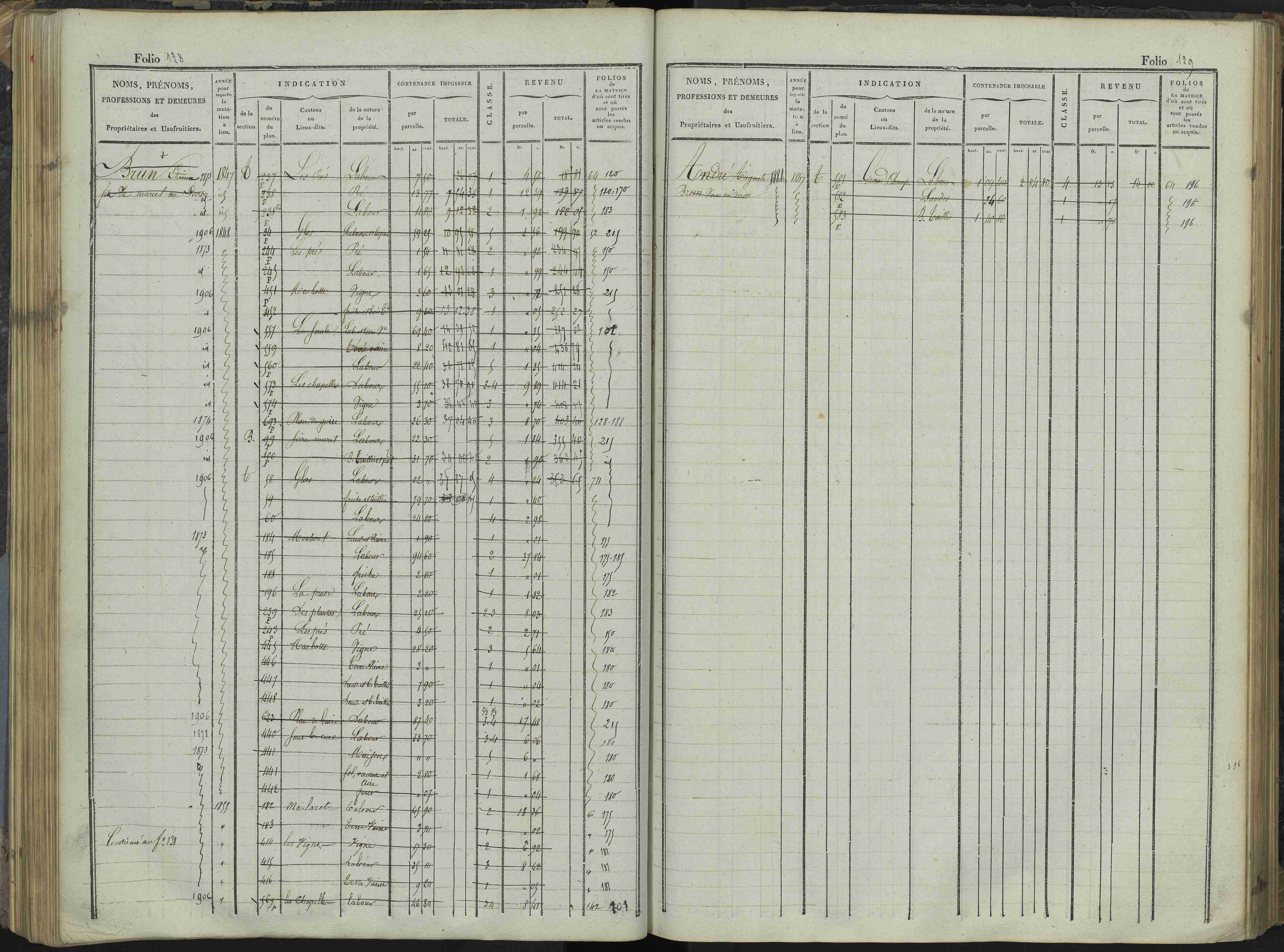 Le Bersac - 3 P 267/1 - 3 P 267/1 - Matrice foncière.