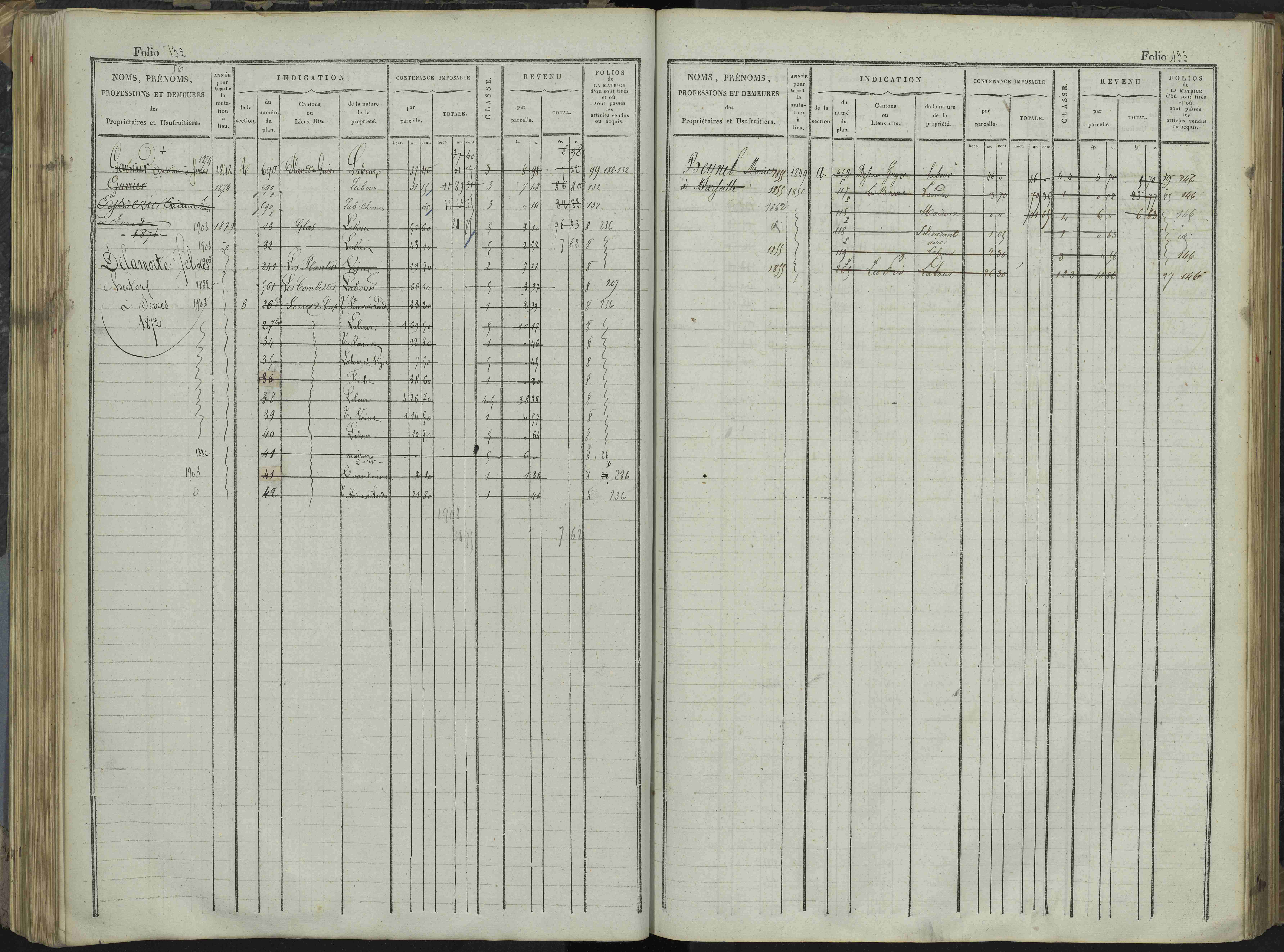 Le Bersac - 3 P 267/1 - 3 P 267/1 - Matrice foncière.