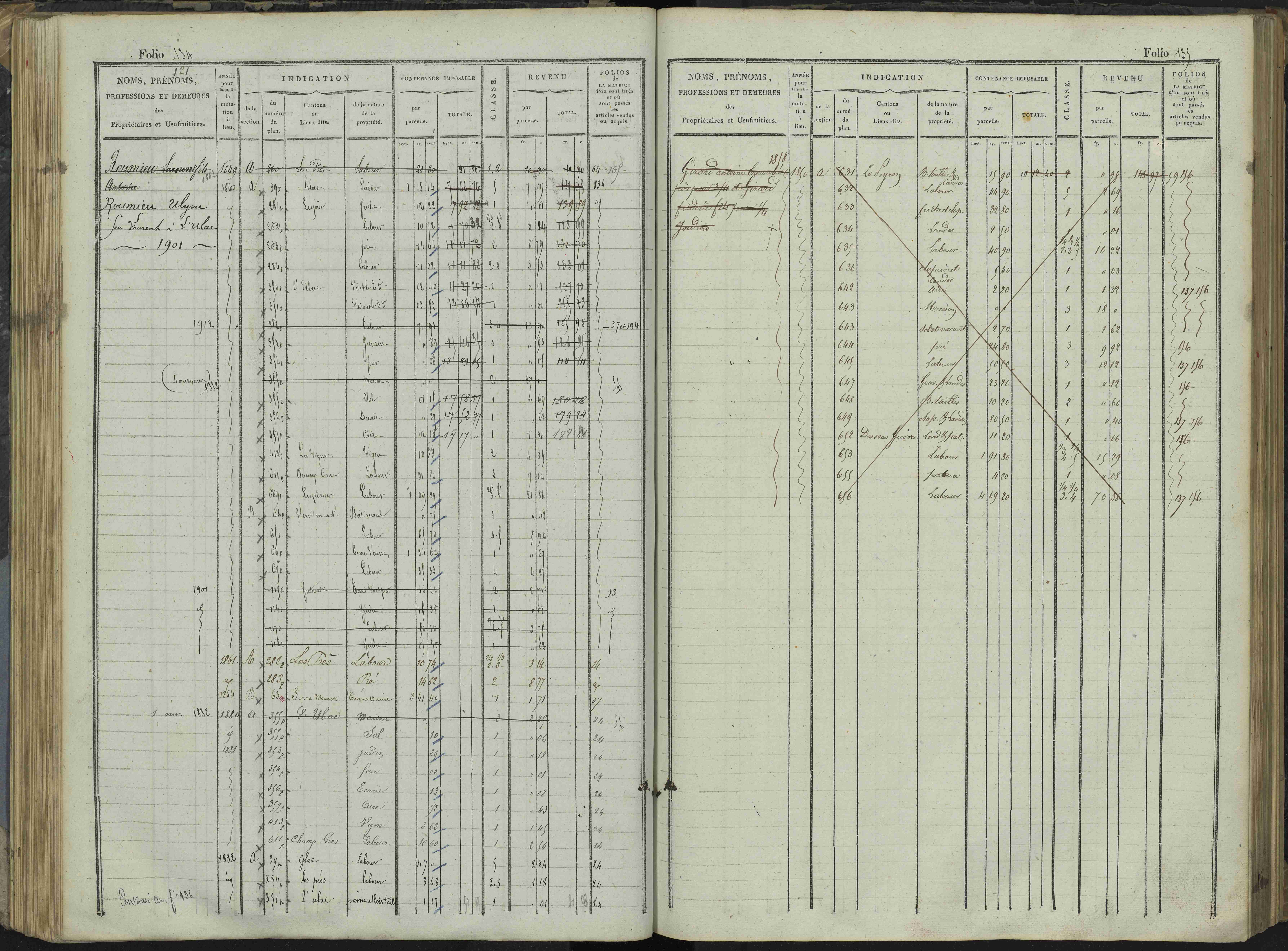 Le Bersac - 3 P 267/1 - 3 P 267/1 - Matrice foncière.