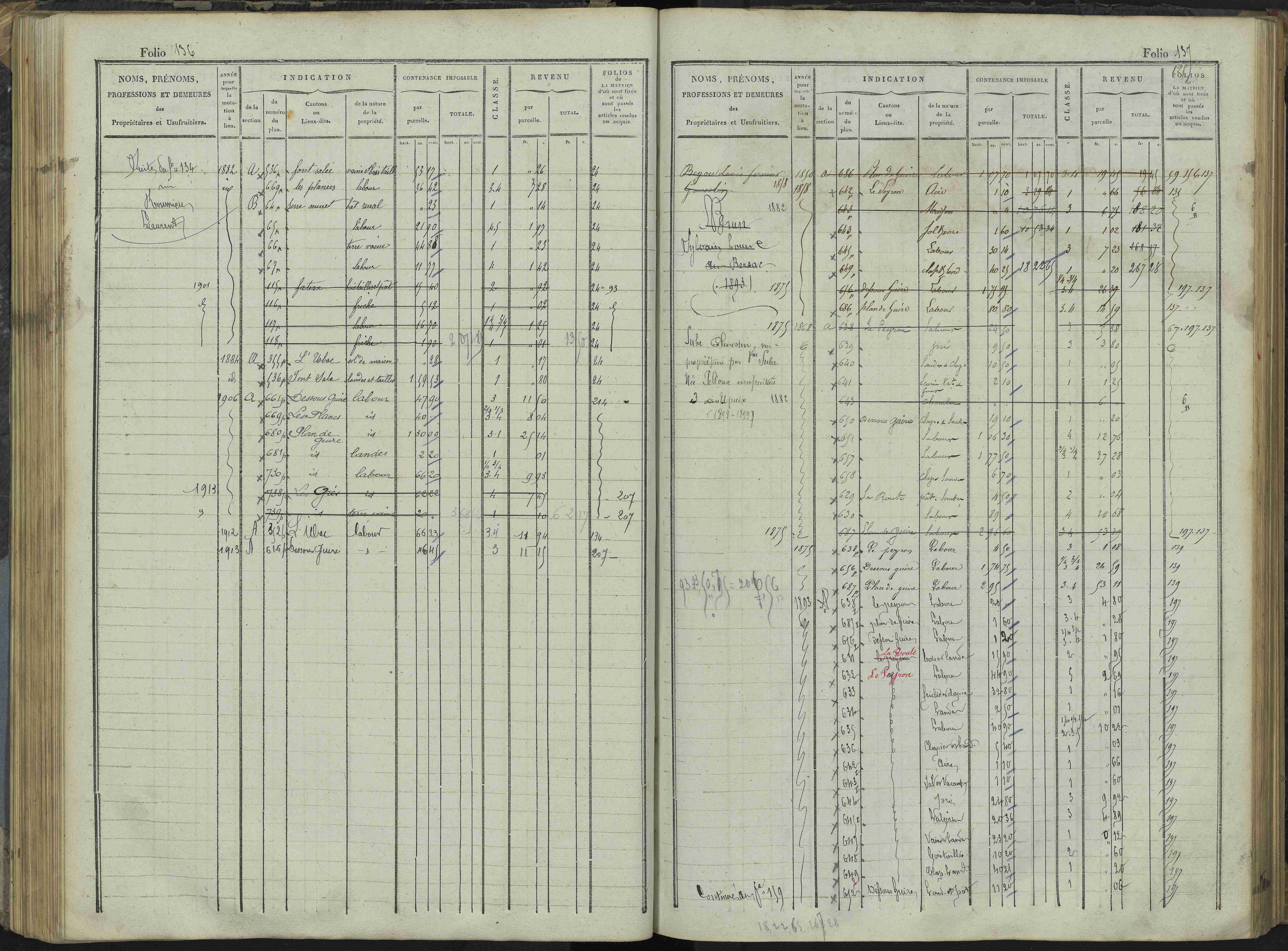 Le Bersac - 3 P 267/1 - 3 P 267/1 - Matrice foncière.