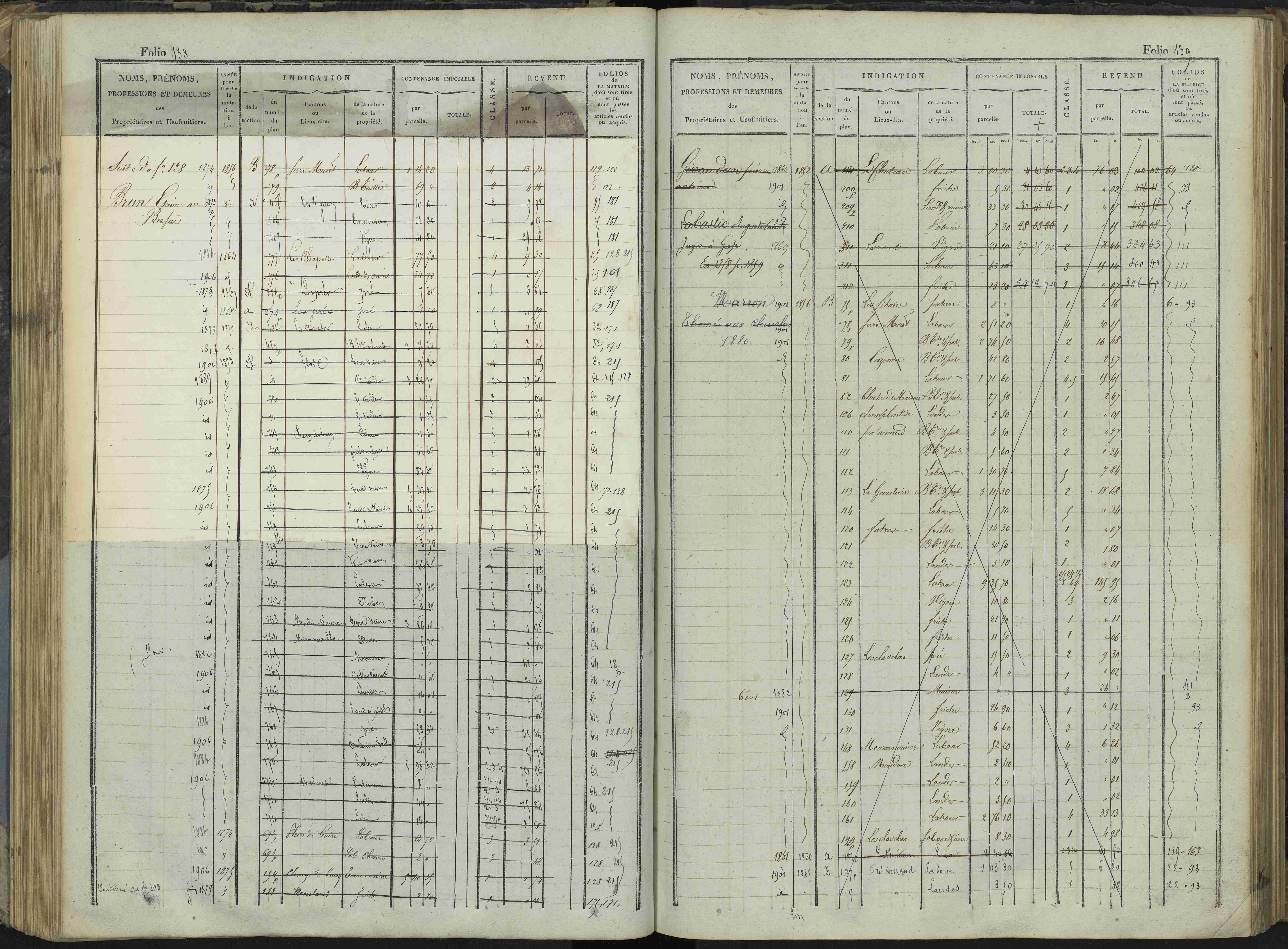 Le Bersac - 3 P 267/1 - 3 P 267/1 - Matrice foncière.