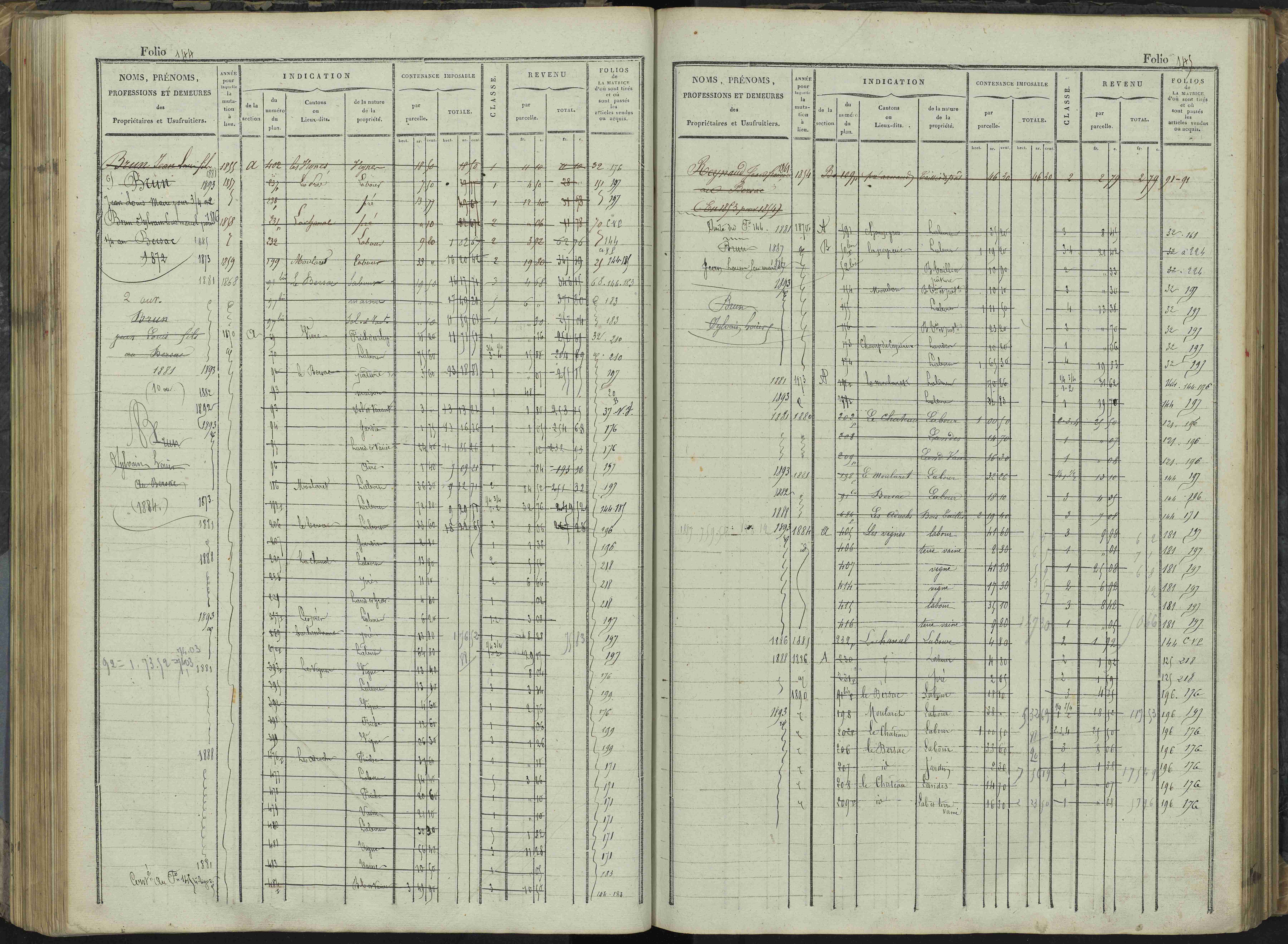 Le Bersac - 3 P 267/1 - 3 P 267/1 - Matrice foncière.
