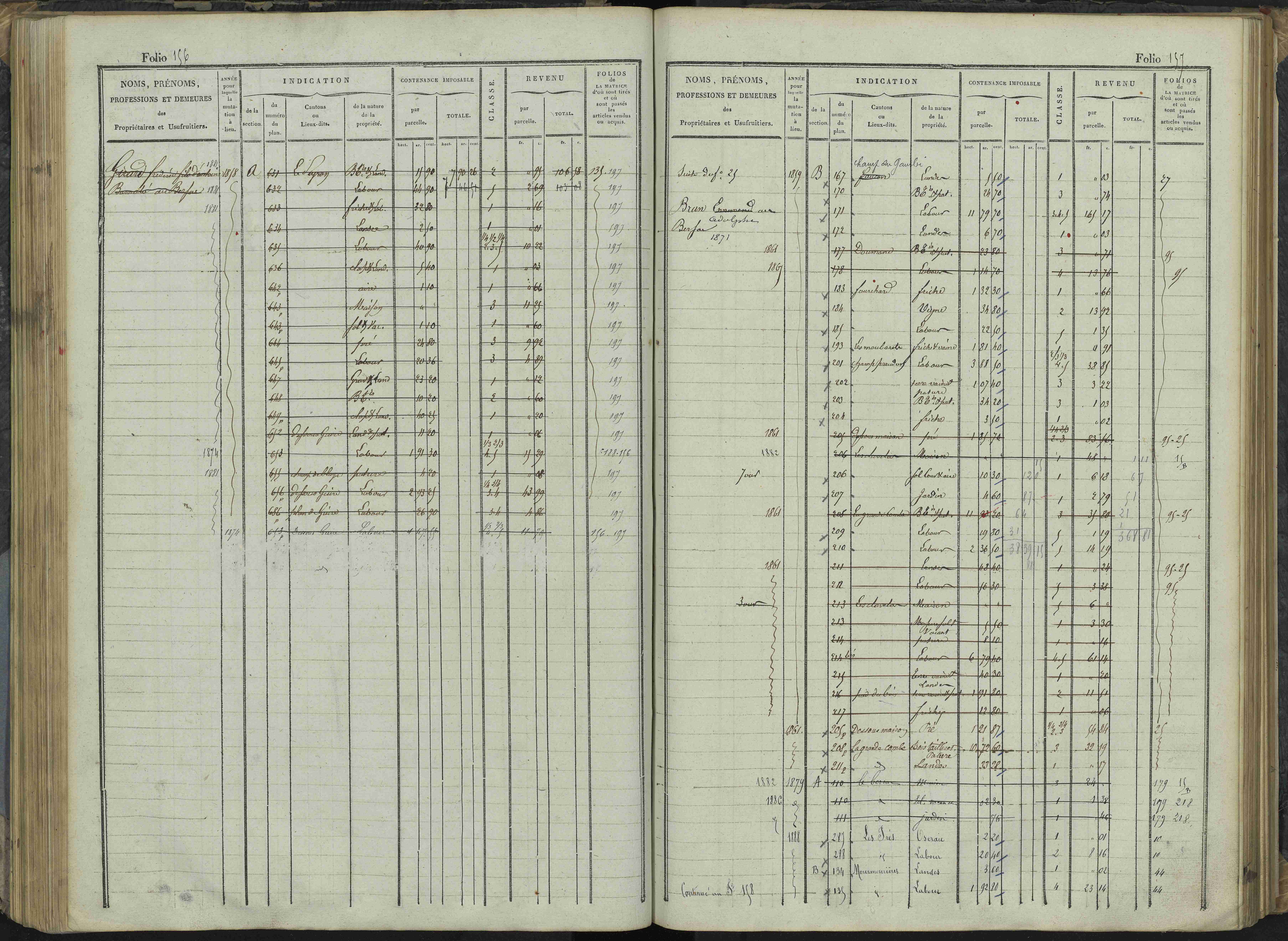Le Bersac - 3 P 267/1 - 3 P 267/1 - Matrice foncière.