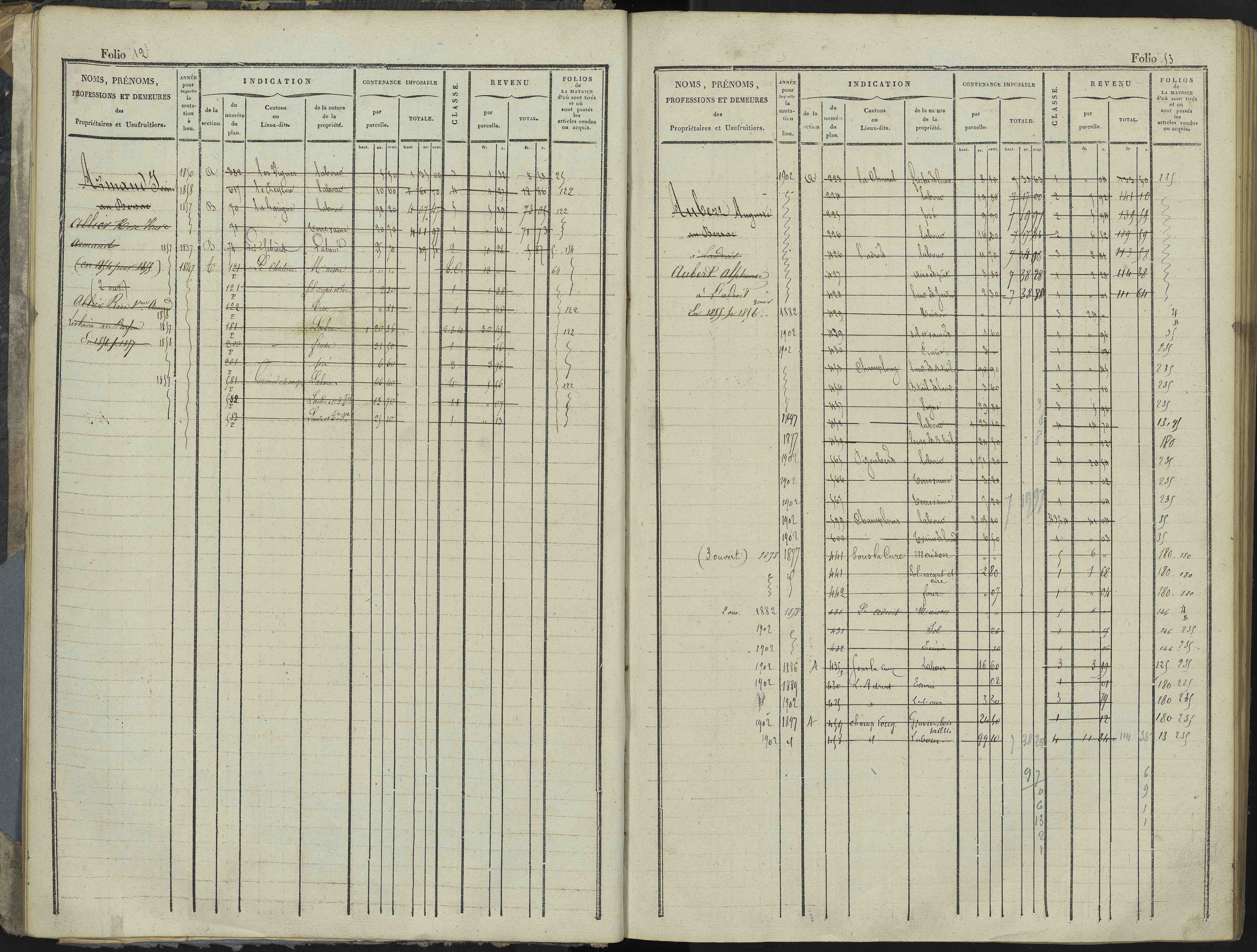 Le Bersac - 3 P 267/1 - 3 P 267/1 - Matrice foncière.