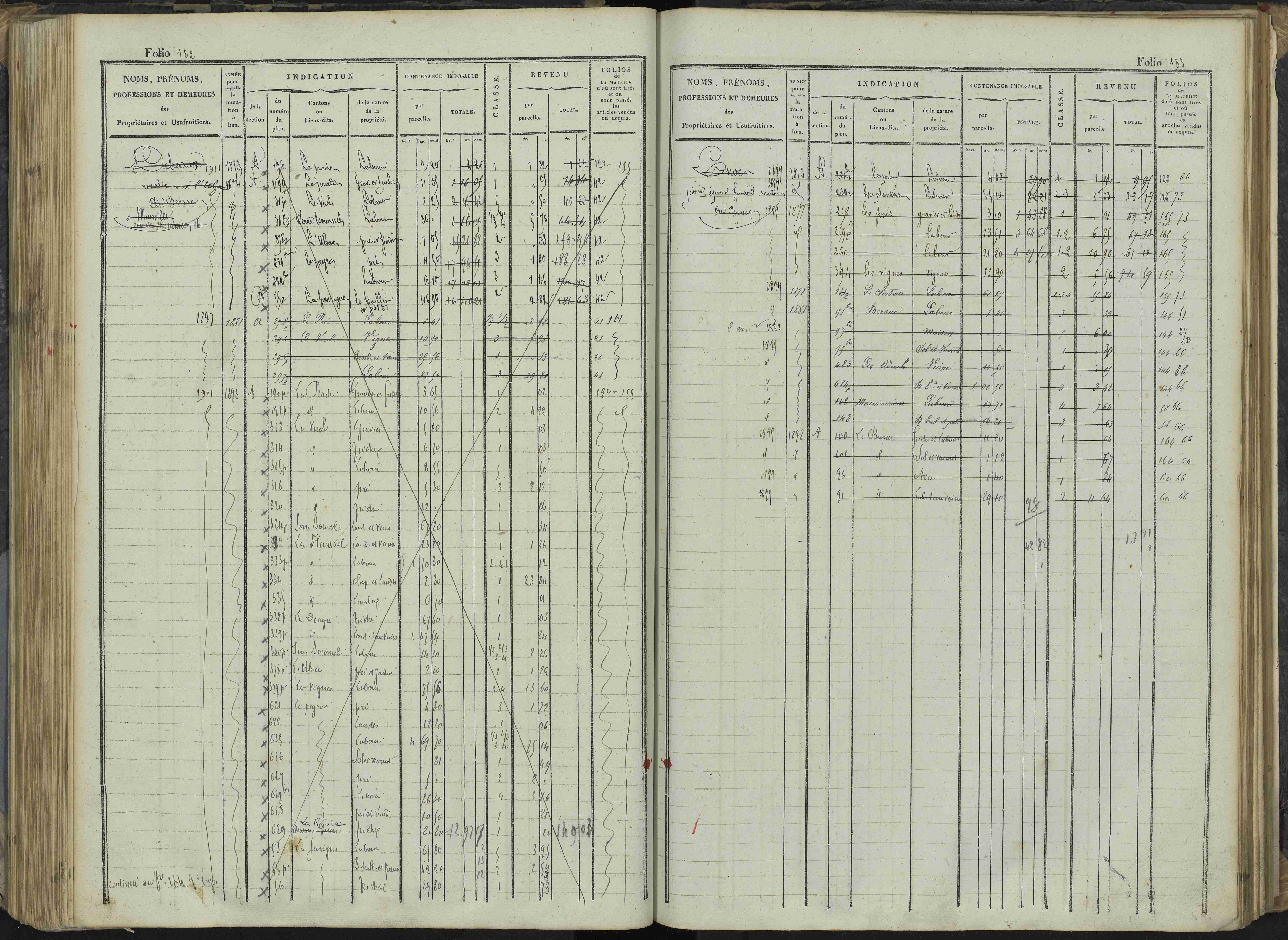 Le Bersac - 3 P 267/1 - 3 P 267/1 - Matrice foncière.