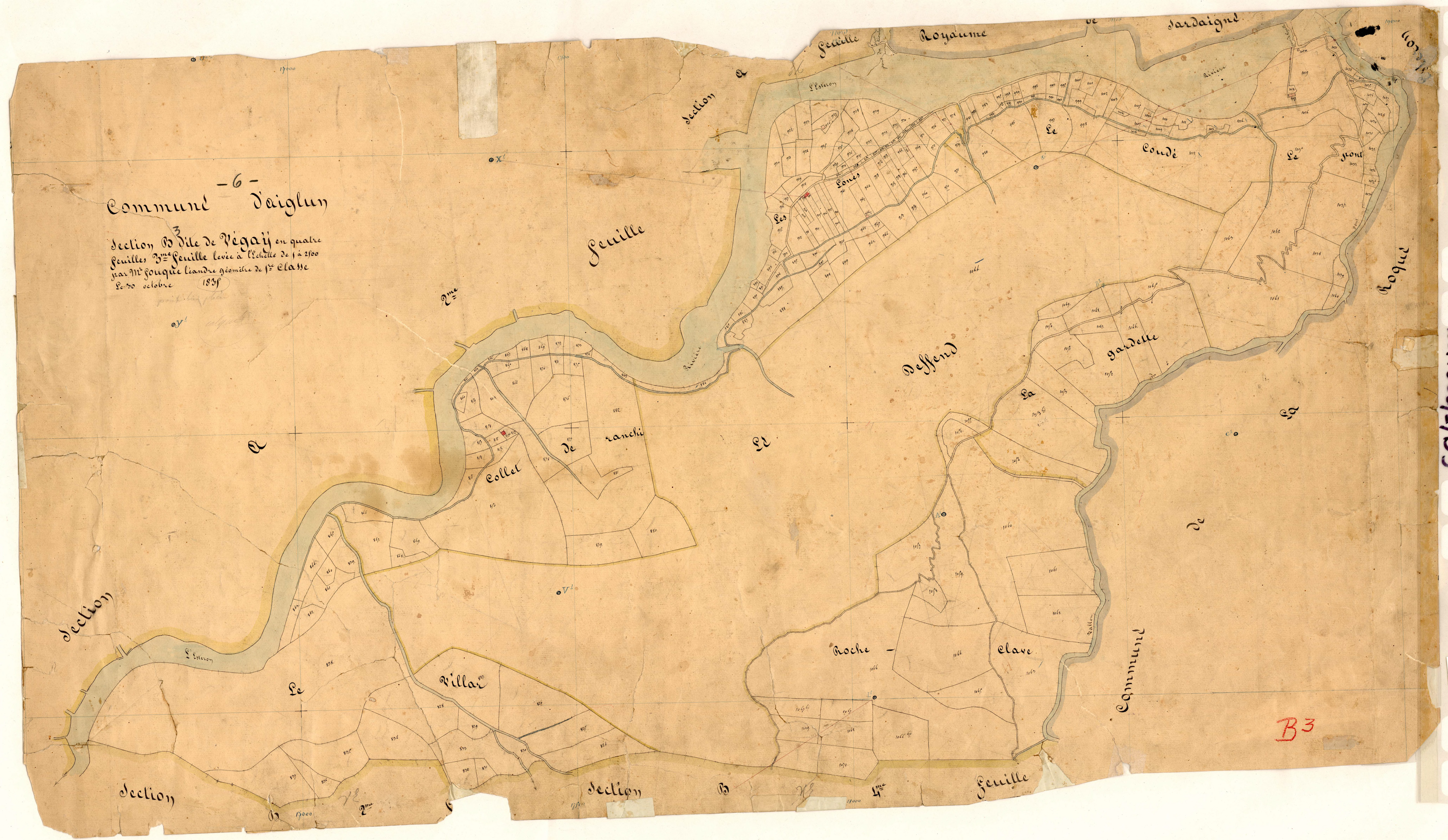 Végay. - Plan de section, B3