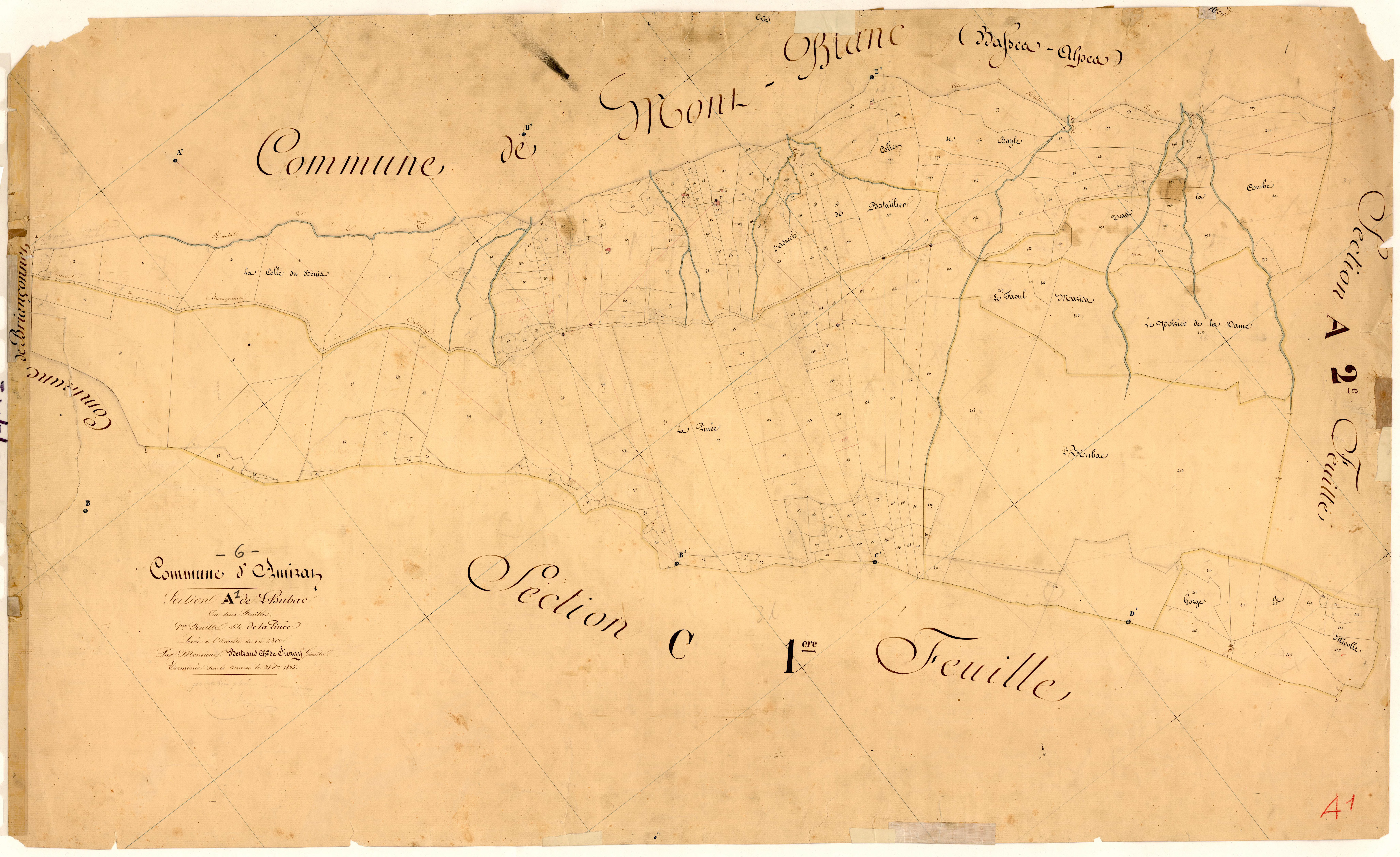L'Hubac, la Pinée. - Plan de section, A1