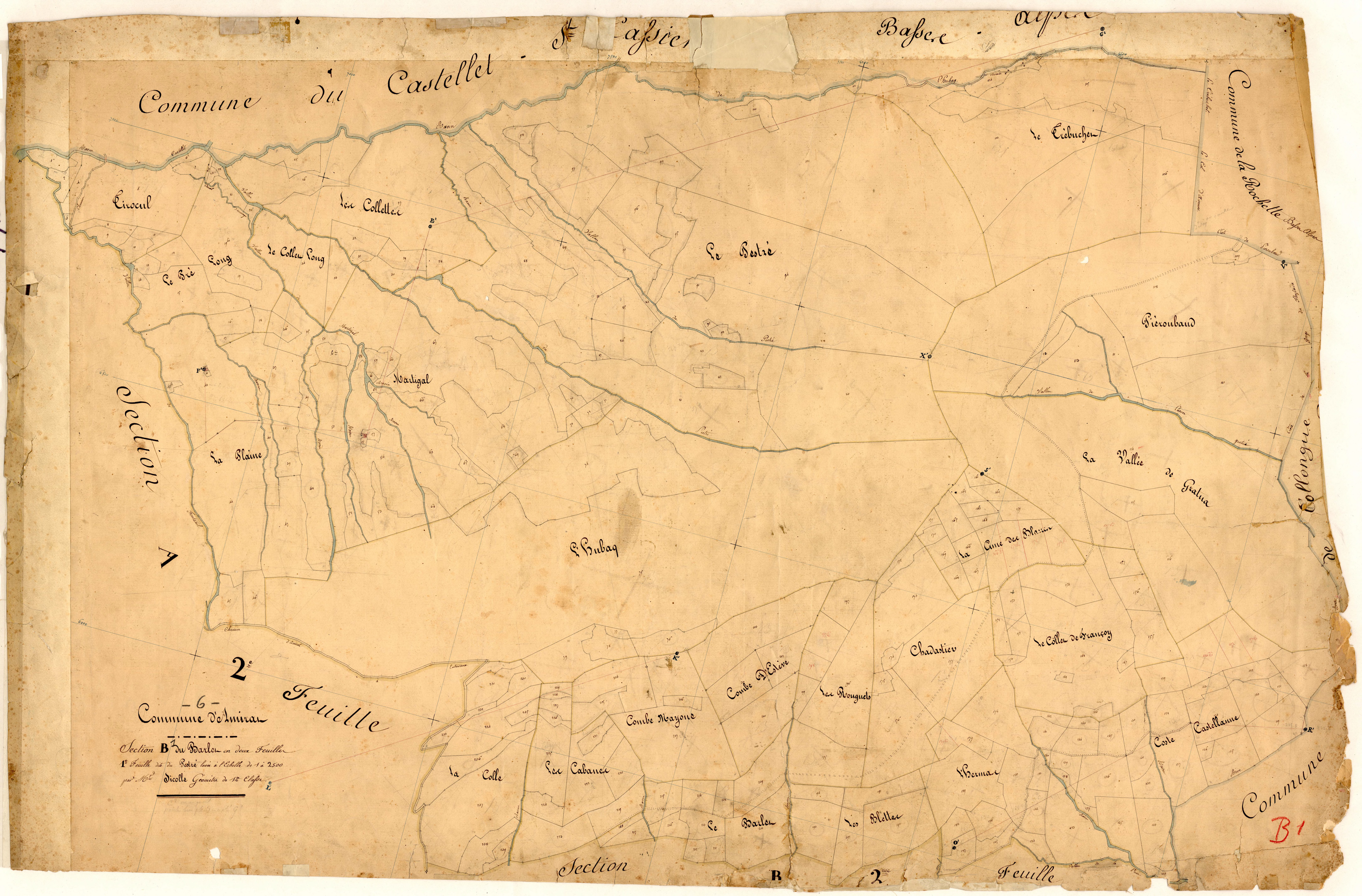 Barlet, Pestré. - Plan de section, B1