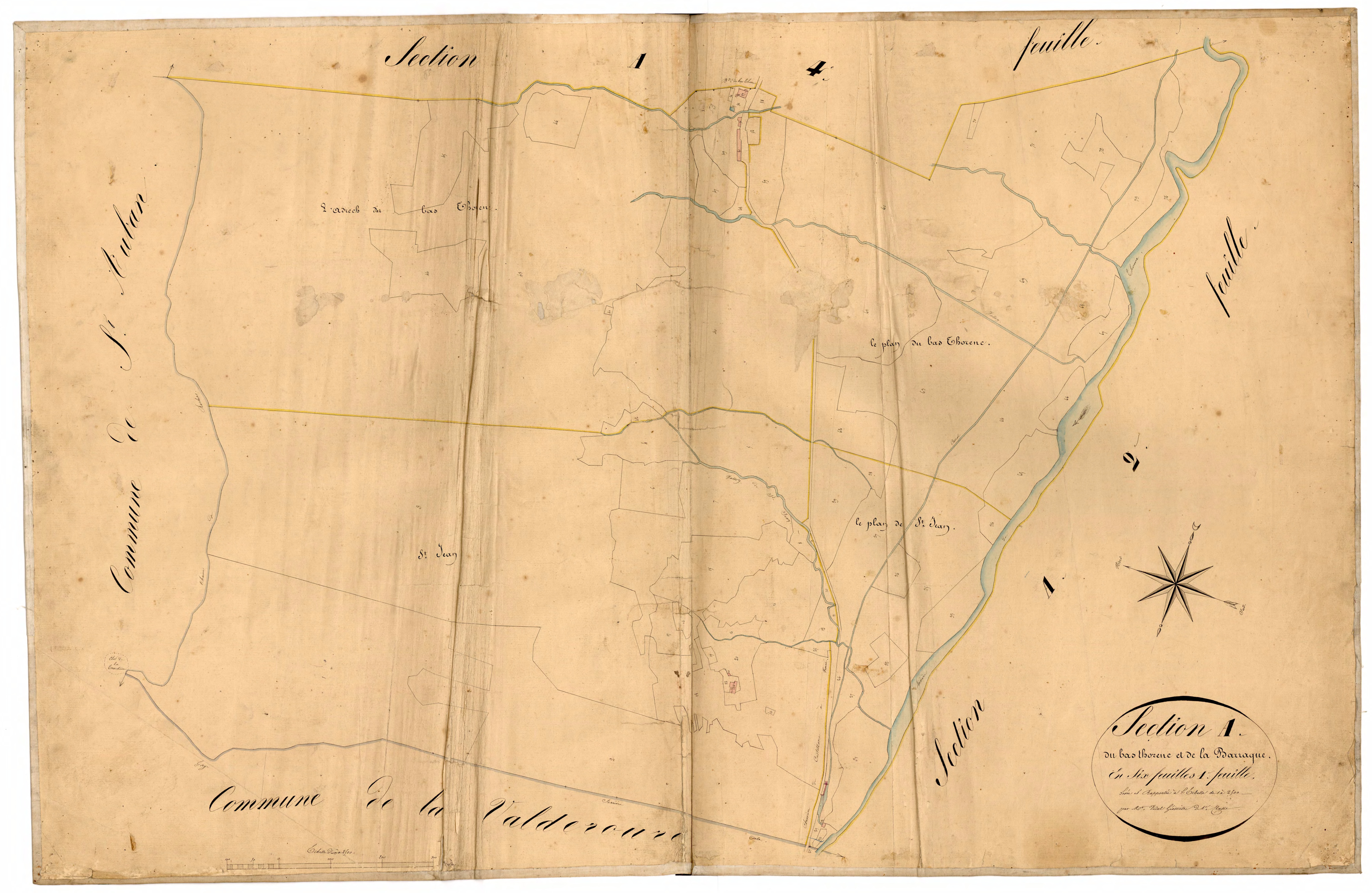 Le Bas Thorenc et la Barraque, Saint-Jean. - Plan de section, A1