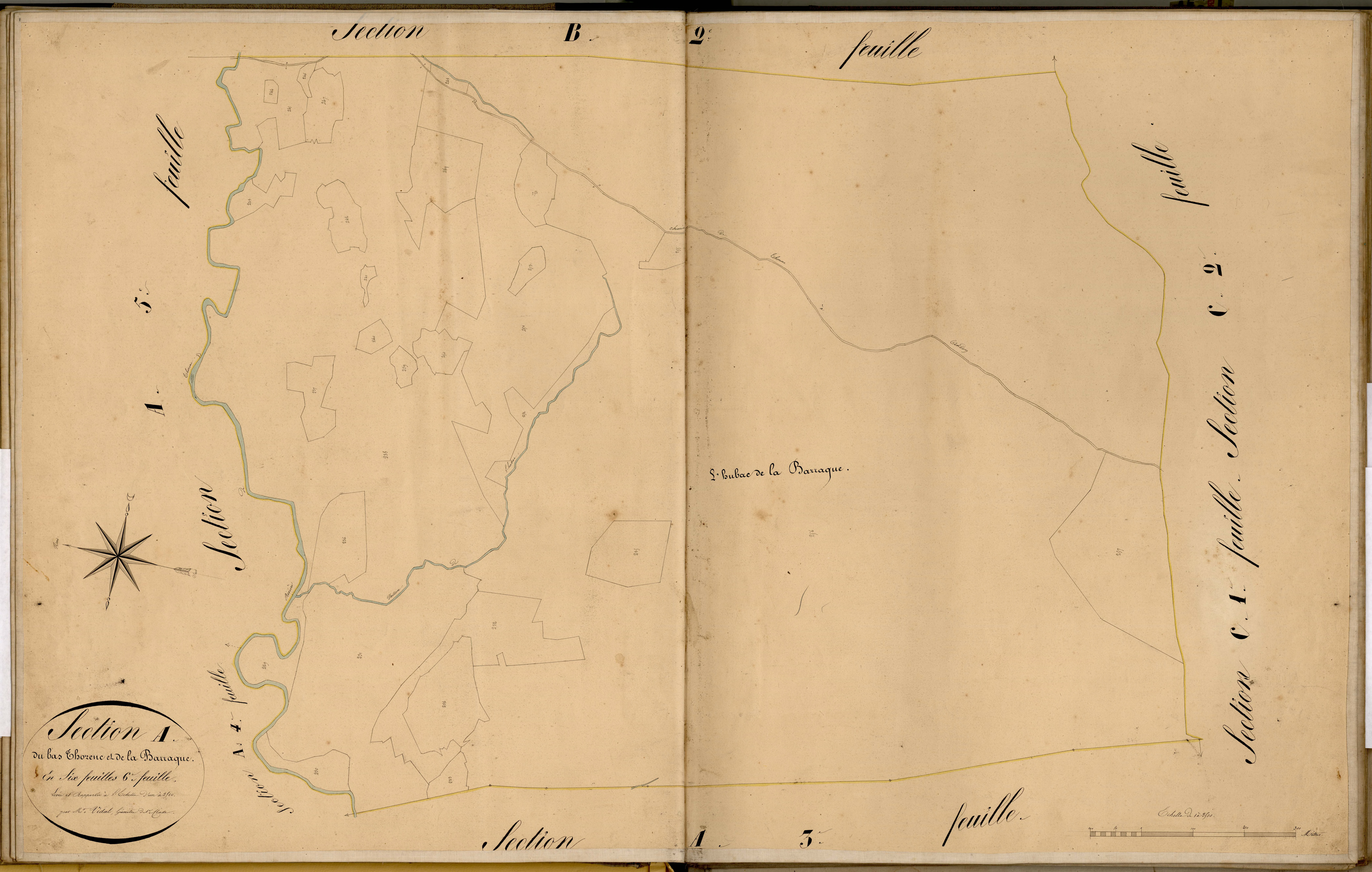 Le Bas Thorenc et la Barraque, l'Hubac de la Barraque. - Plan de section, A6