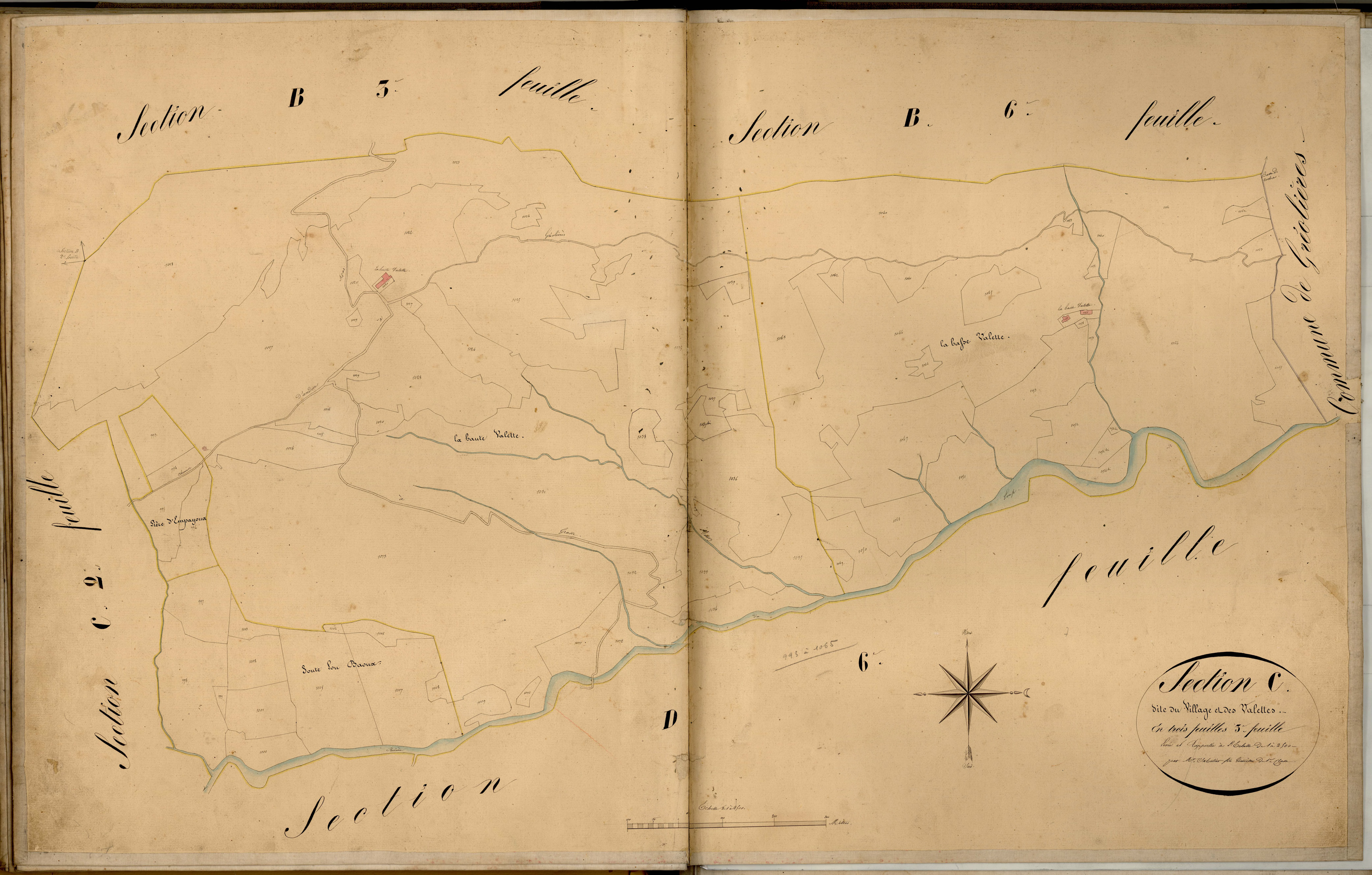 Le Village et les Valettes. - Plan de section, C3