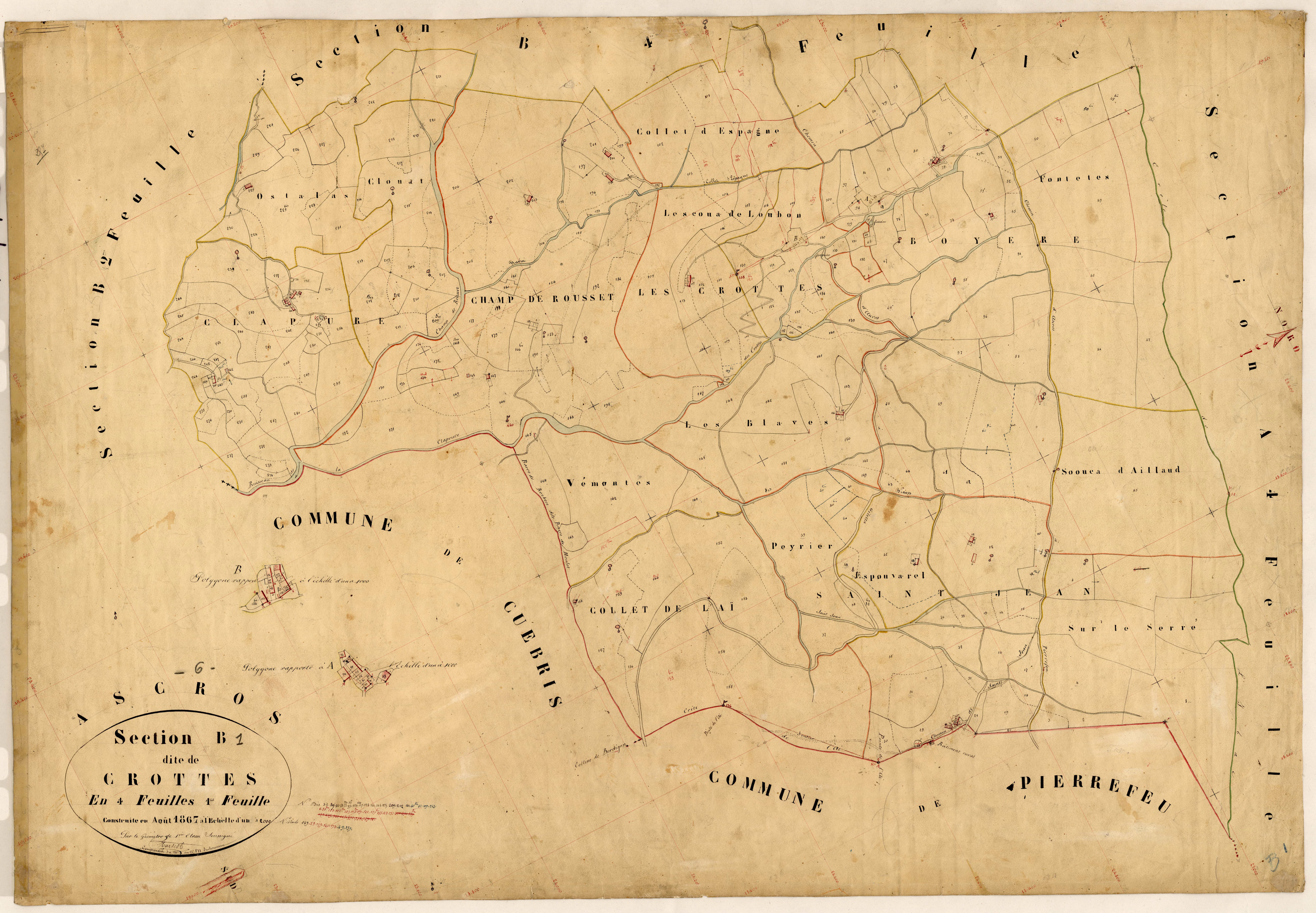 Les Crottes. - Plan de section, B1
