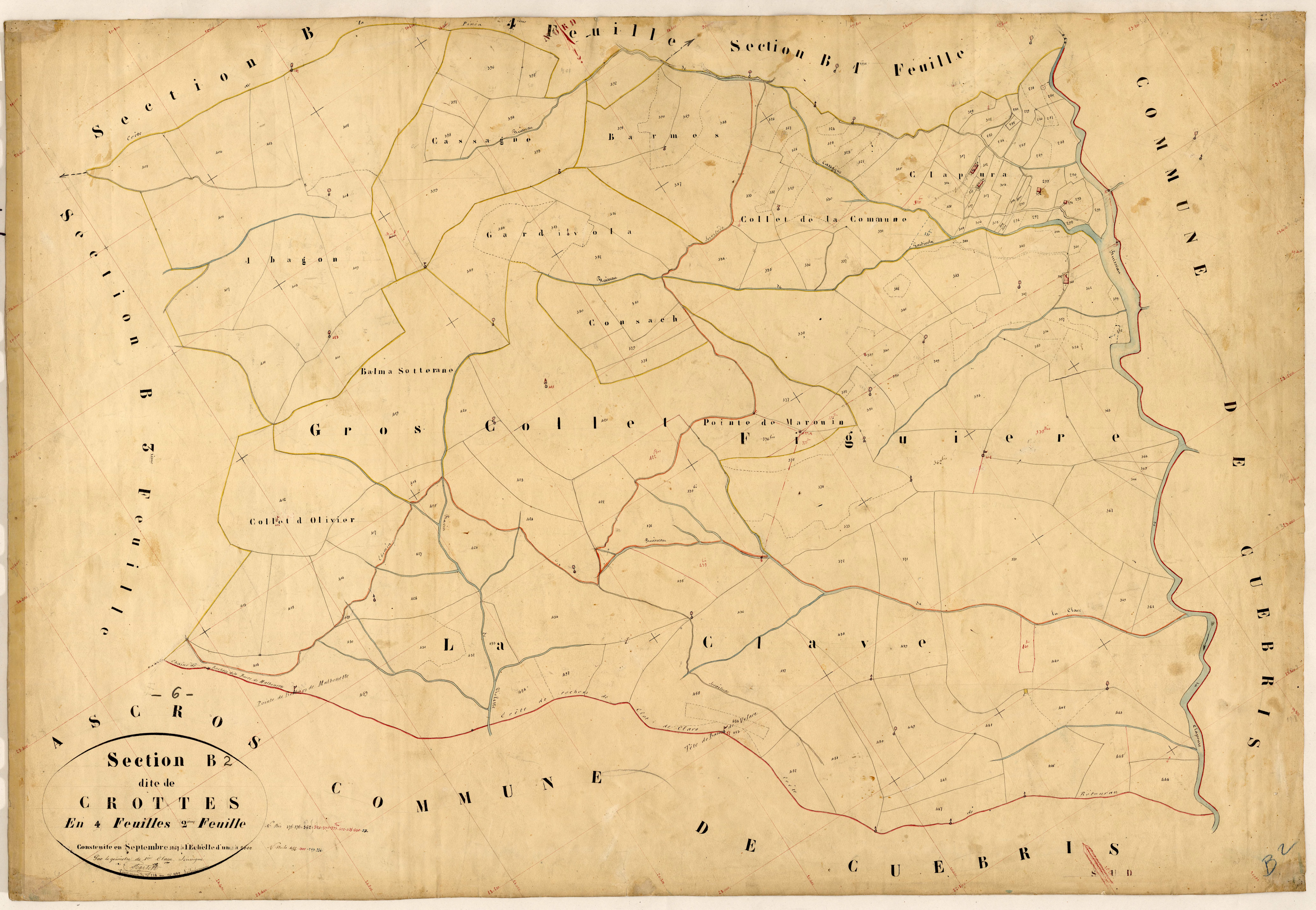 Les Crottes. - Plan de section, B2