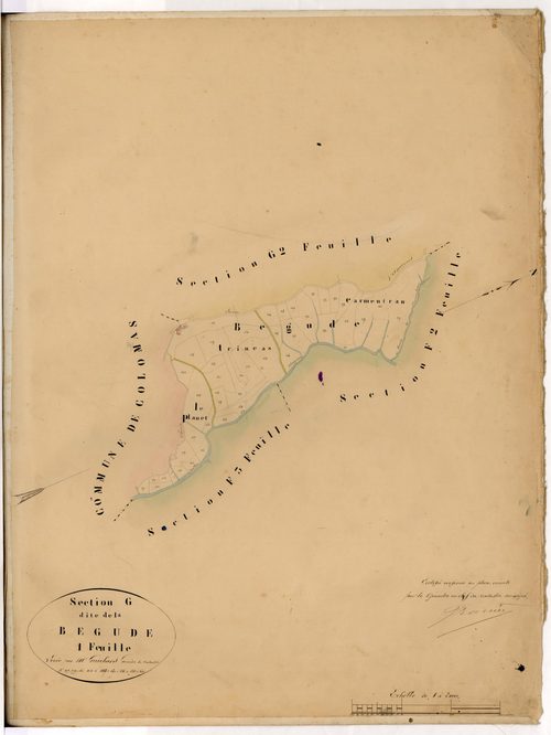 La Bégude. - Plan de section, G1